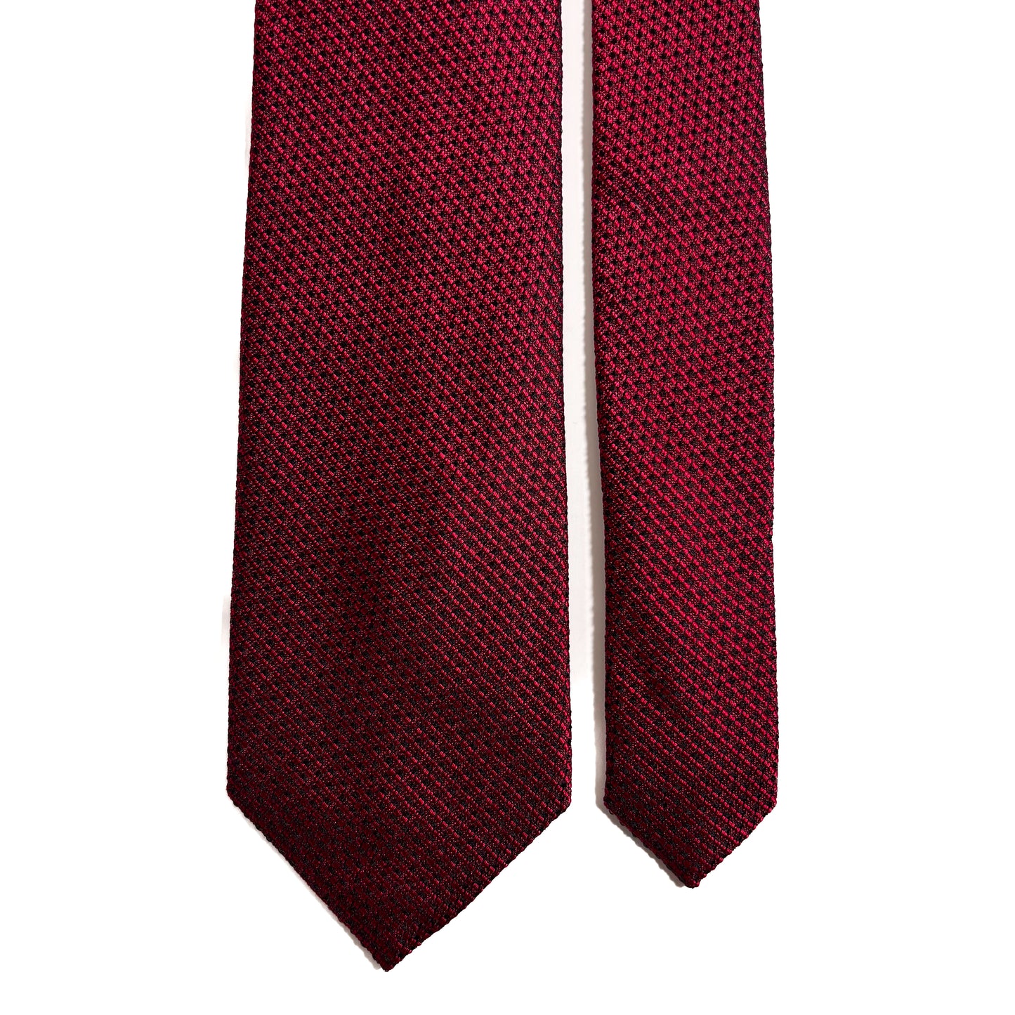 Red Streaked Silk Grenadine Tie (English Weave)