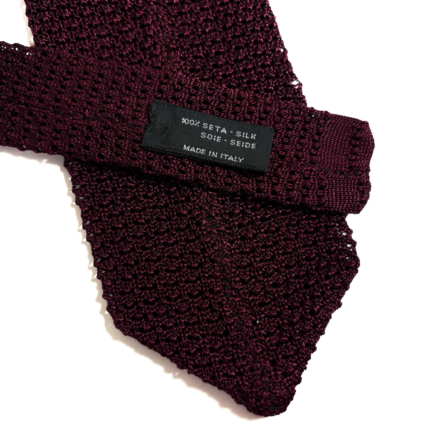 V-Tip Burgundy Silk Knitted Tie