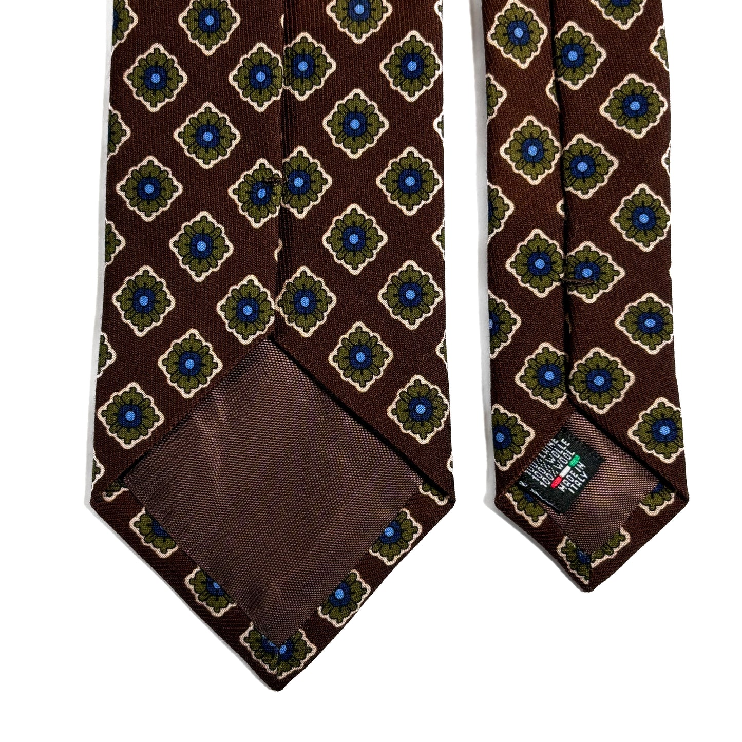 Cocoa Brown Geometric Wool Challis Tie
