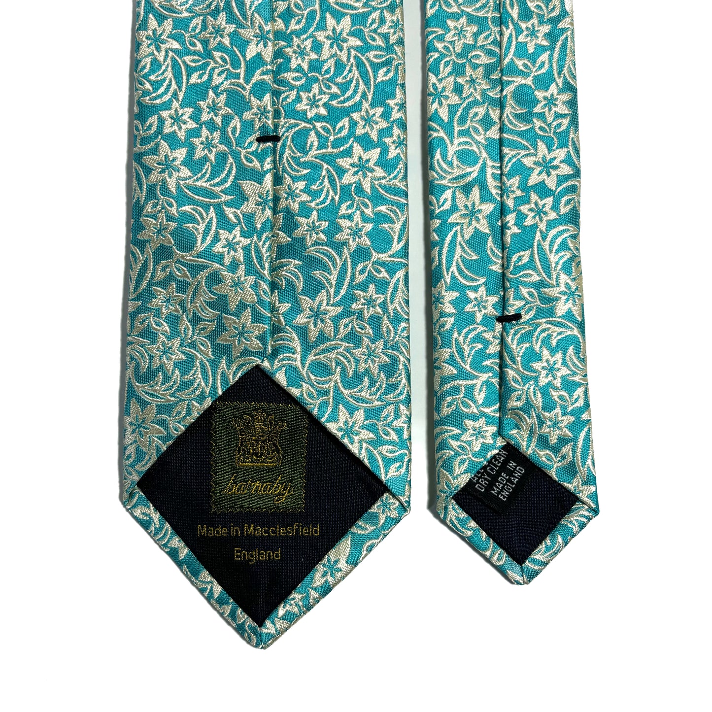 Sea Foam Green Floral Motif Silk Jacquard Tie