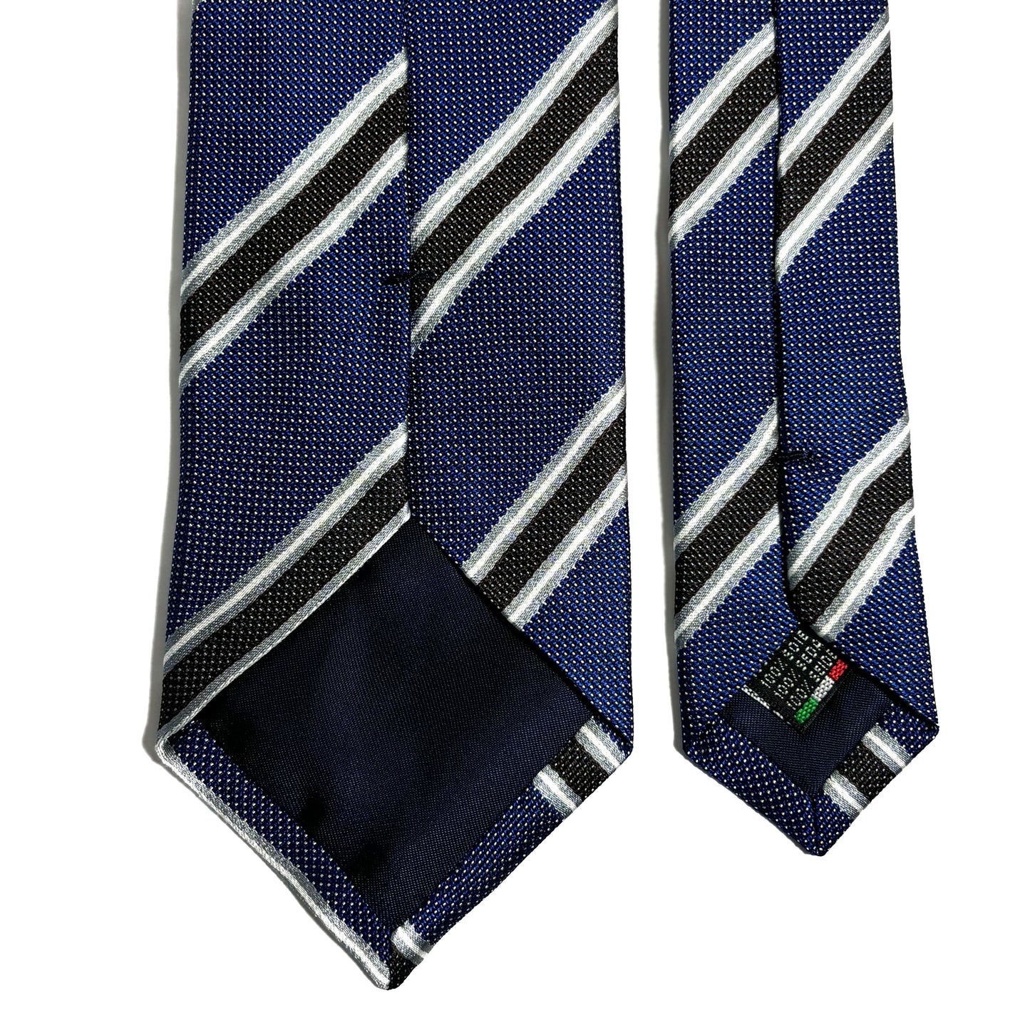 Navy Blue Striped Dot Silk Jacquard Tie