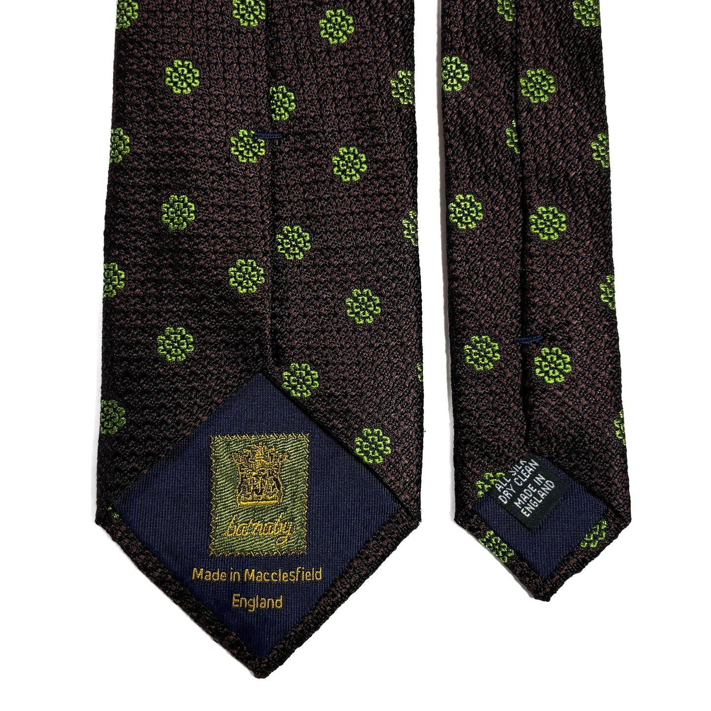 Brown Floral Silk Grenadine Tie (English Weave)