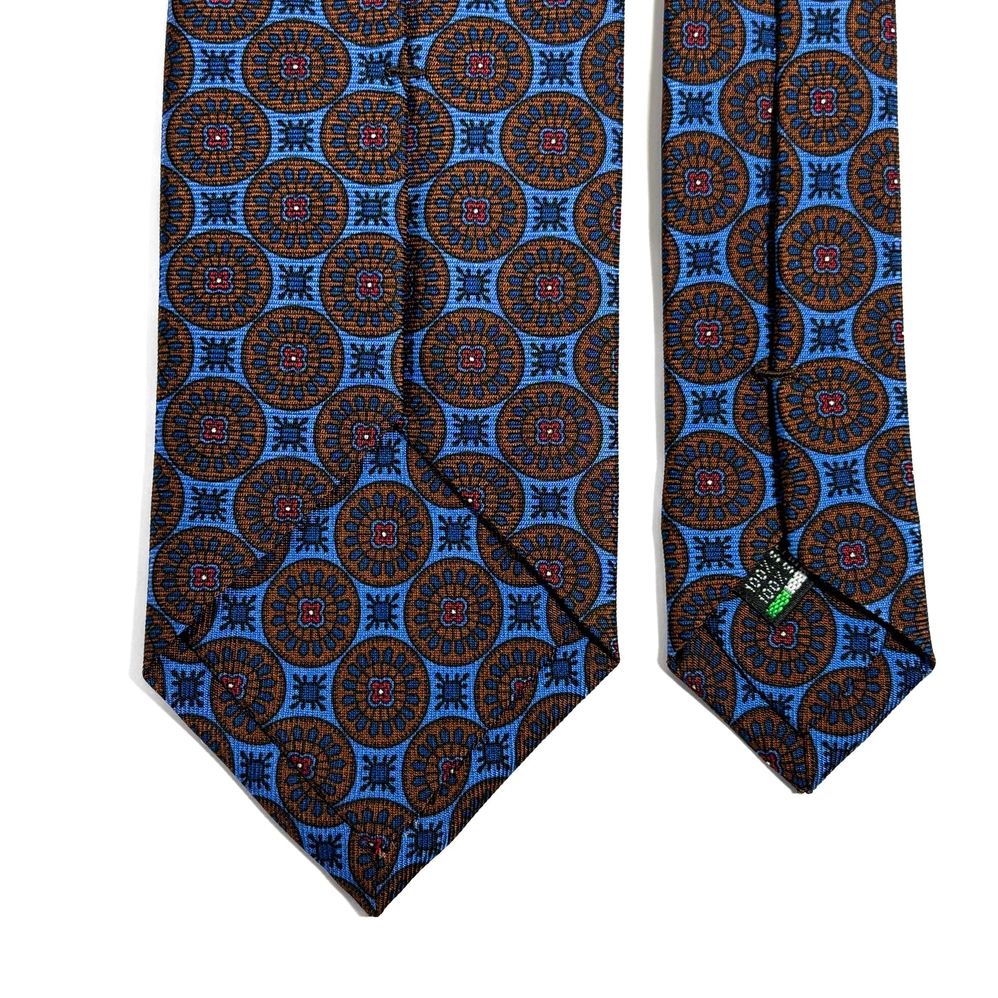 Light Blue & Brown Geometric Ancient Madder Silk Tie