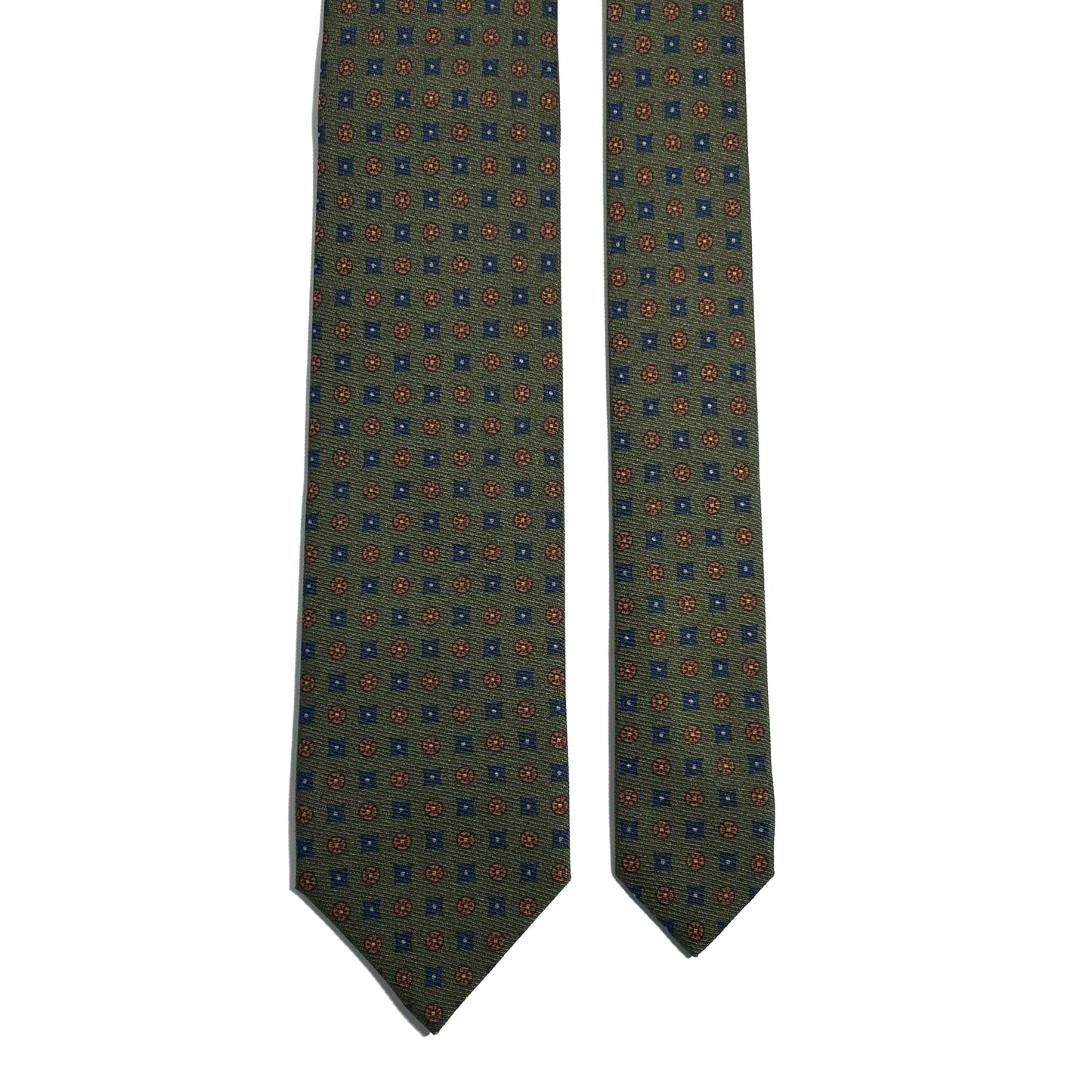 Fern Green Floral Italian Madder Silk Tie