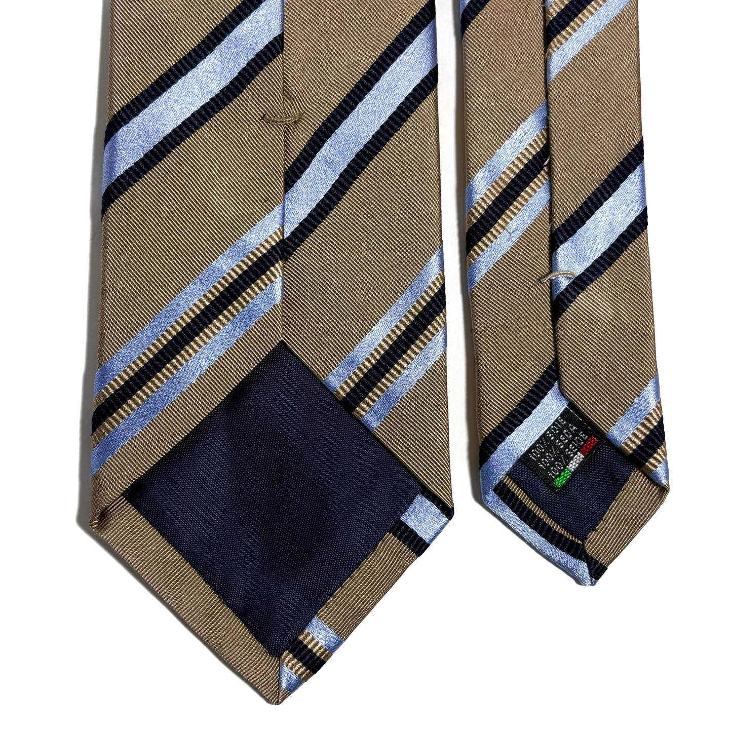 Beige Striped Silk Jacquard Tie