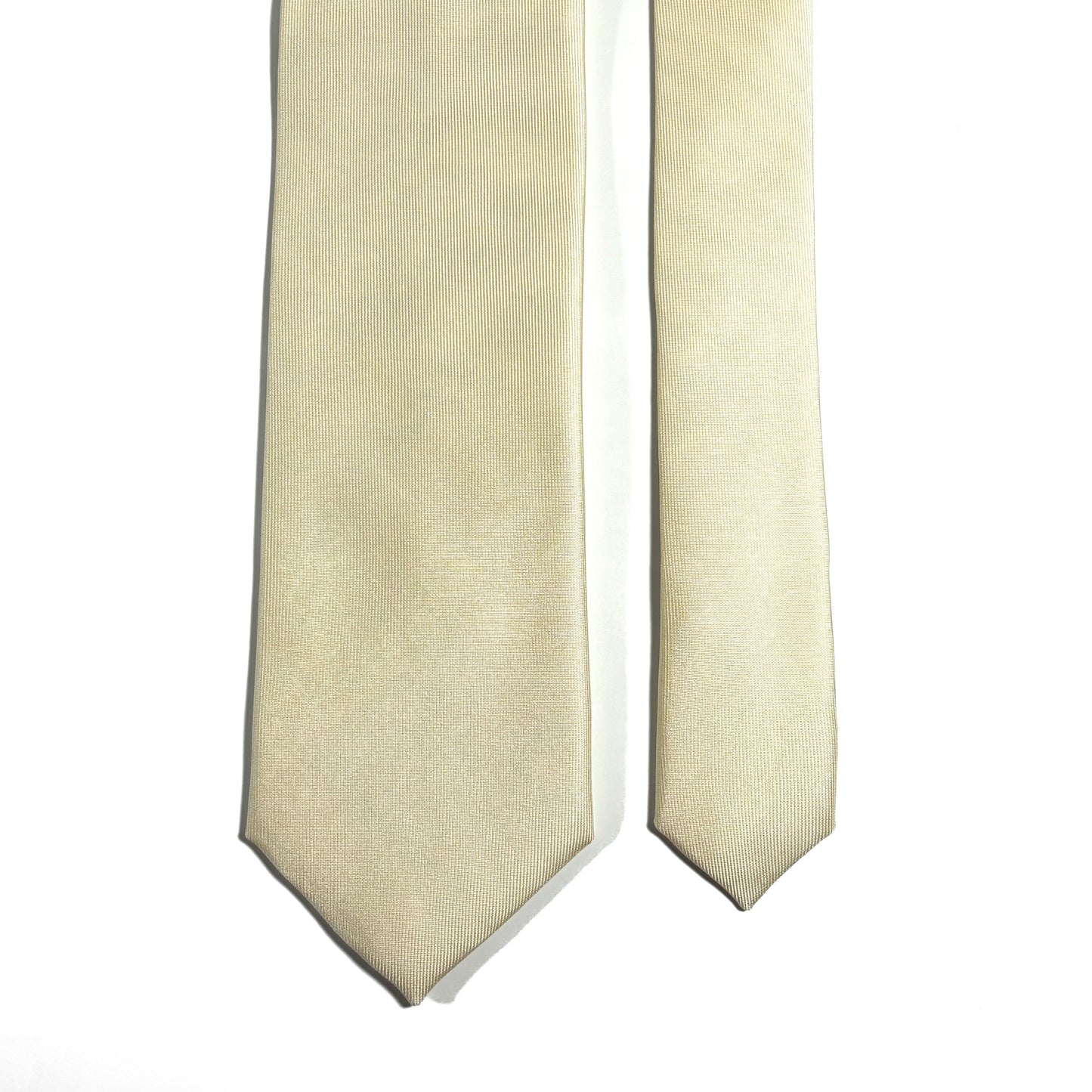 Cream Yellow English Printed Twill Silk Tie