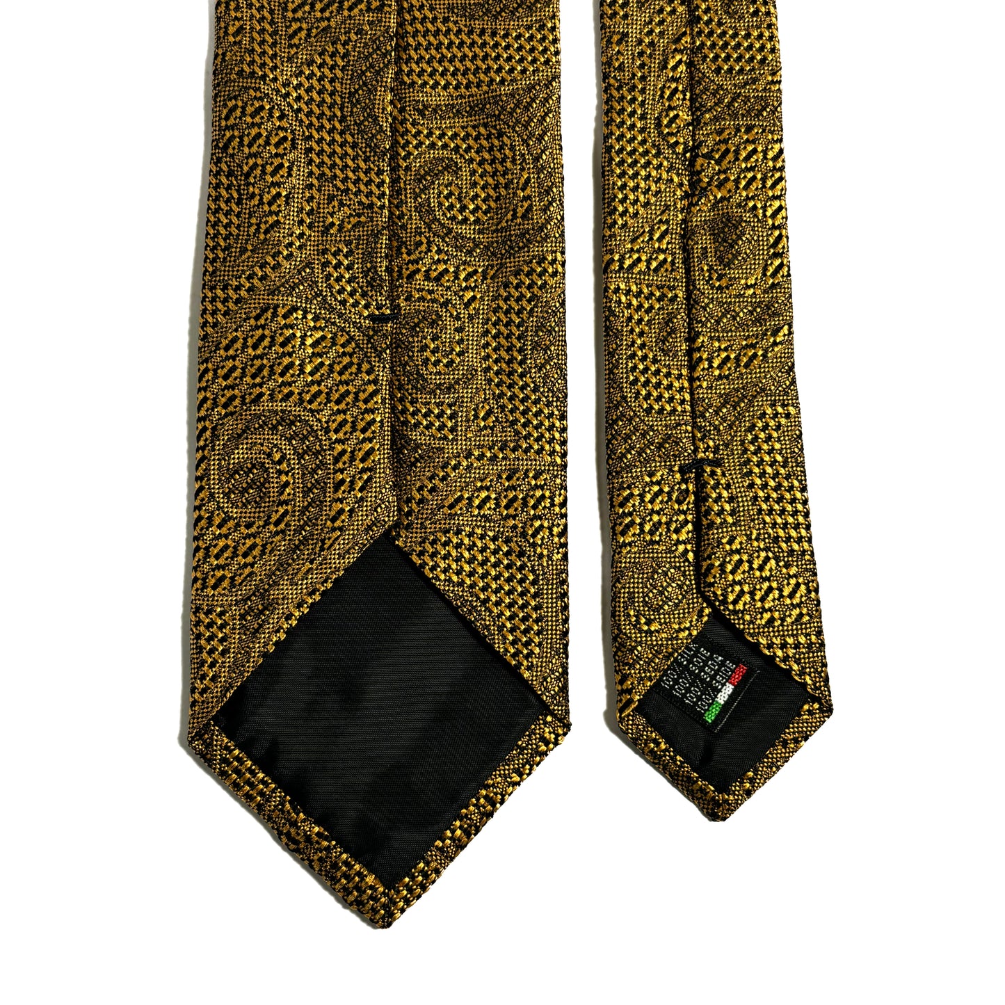 PHOENIX Gold Paisley Silk Grenadine Jacquard Tie