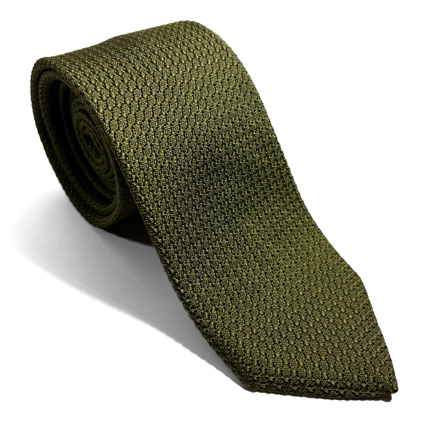 Olive Green Silk Grenadine Tie (Garza Grossa)