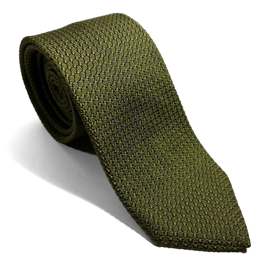 Olive Green Silk Grenadine Tie (Garza Grossa)