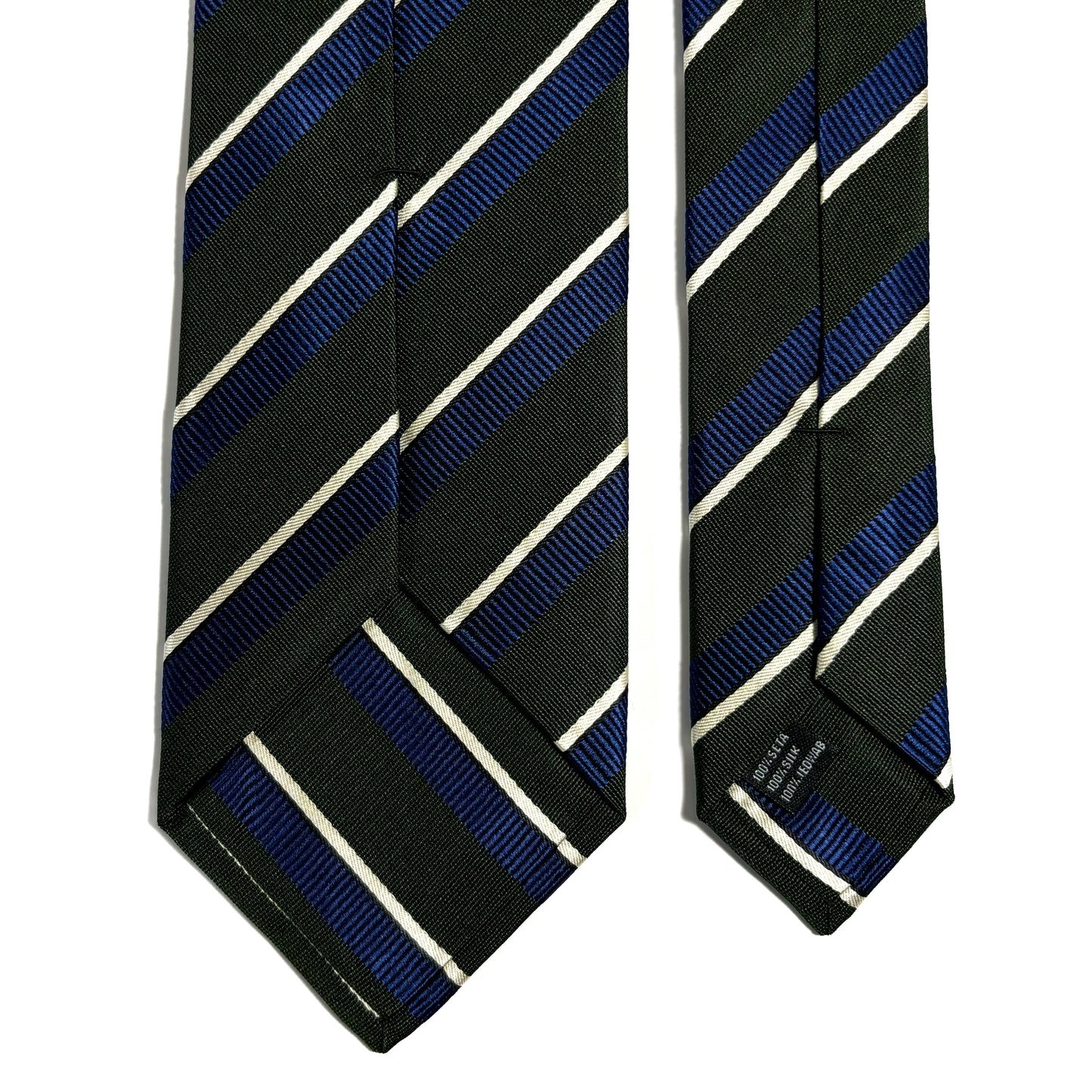 Green & Blue Striped Silk Jacquard Tie