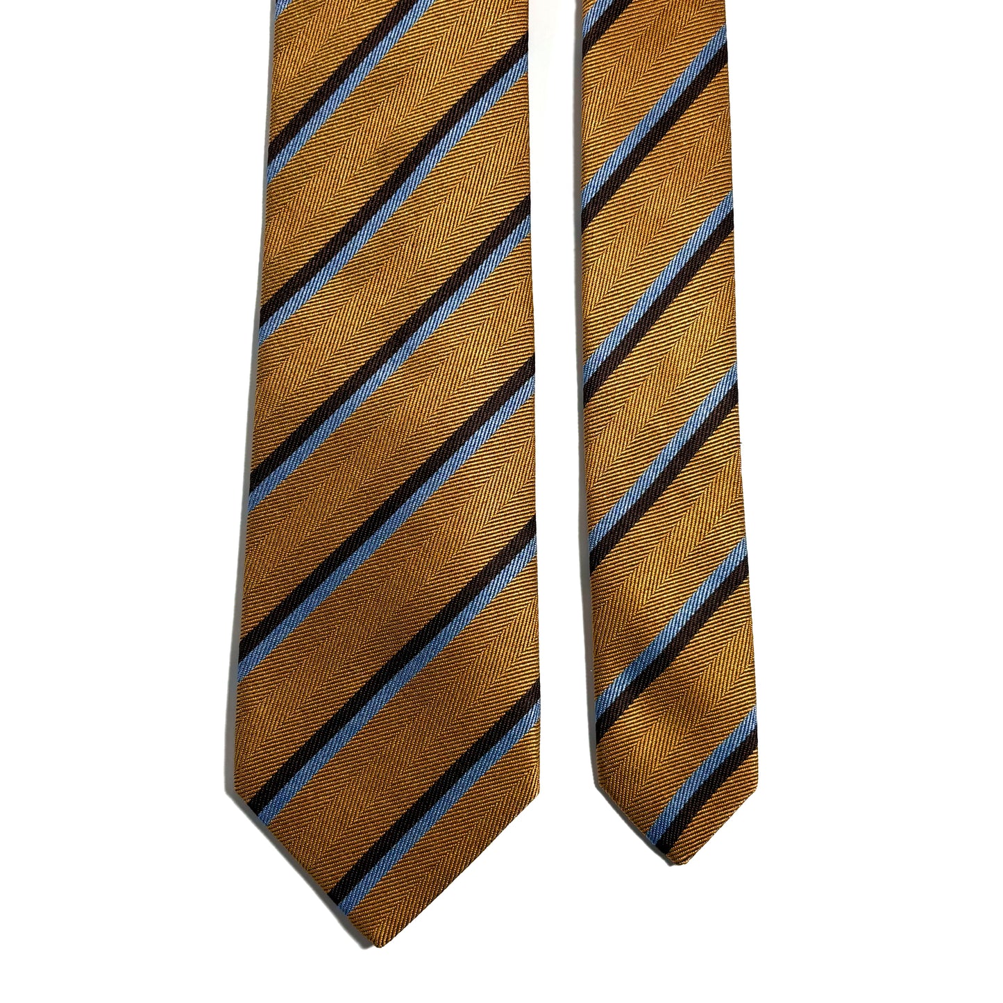 Gold Striped Silk Jacquard Tie