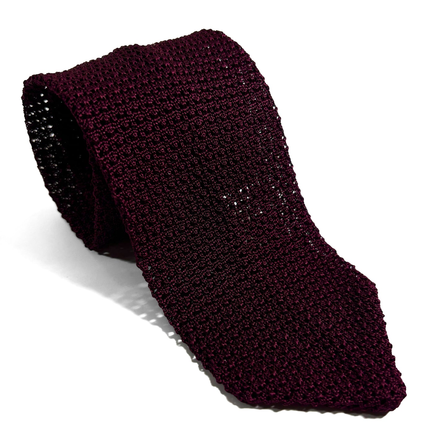 V-Tip Burgundy Silk Knitted Tie