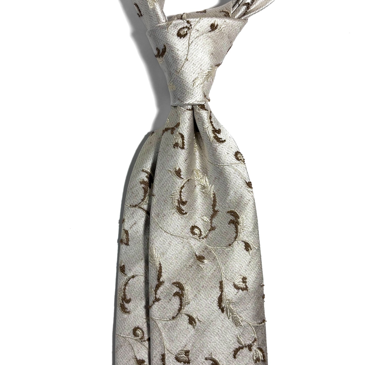 Champagne & Gold Floral Silk Jacquard Tie