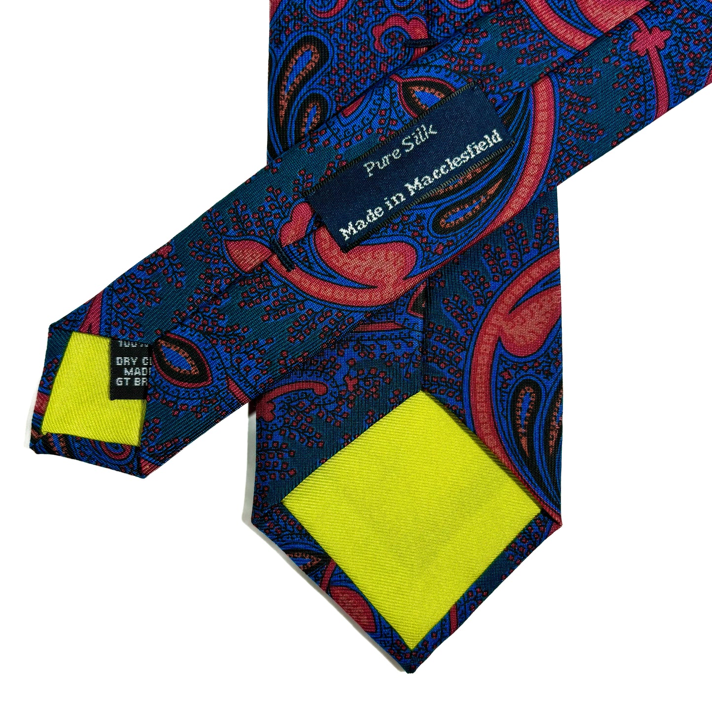 Slim Screen-Printed Green & Orange Paisley Silk Tie