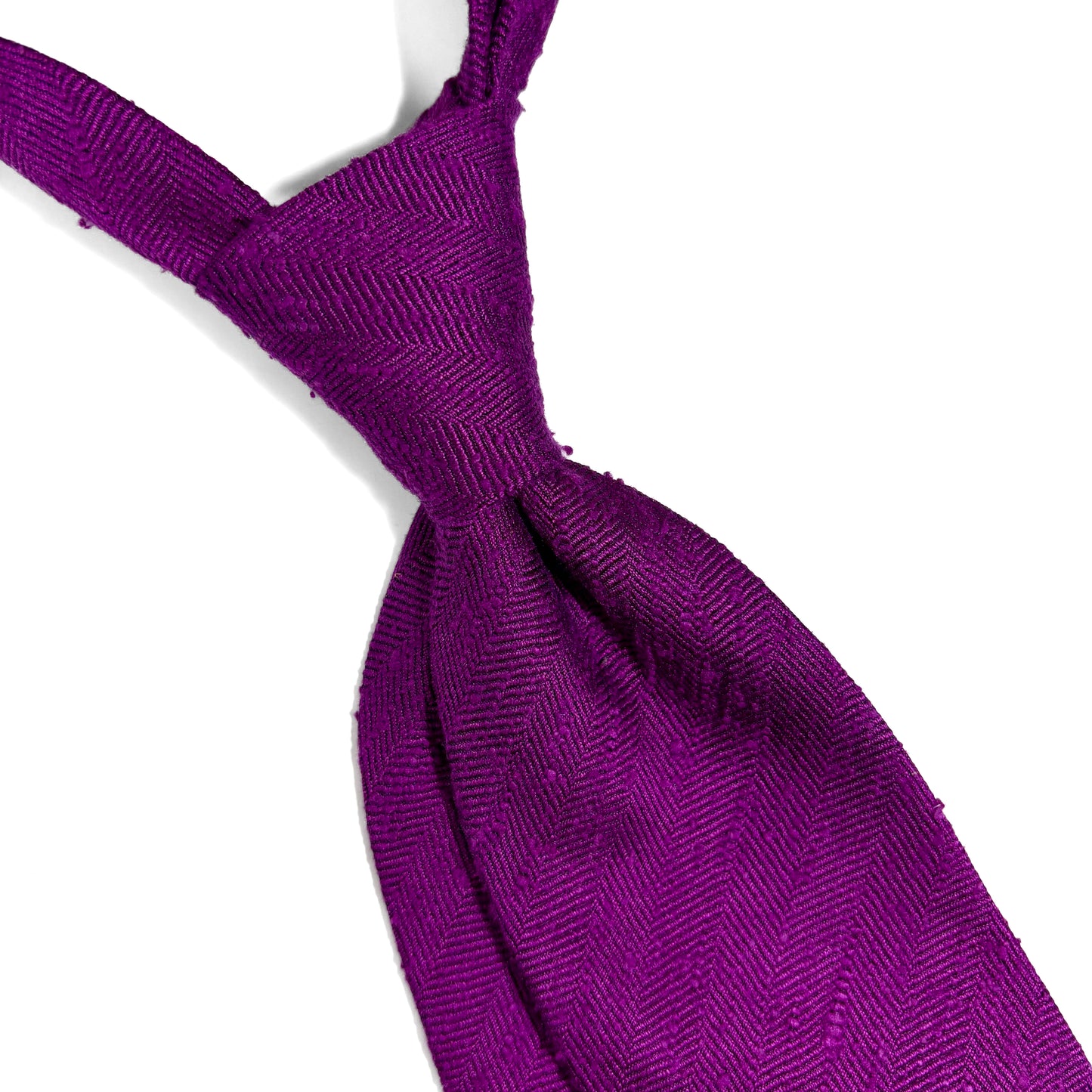 Magenta Herringbone Silk Shantung Tie