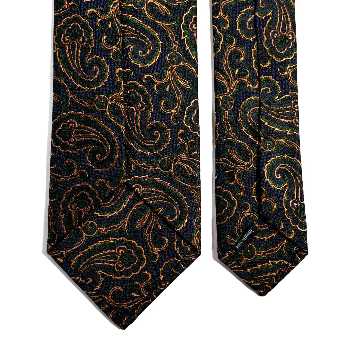 Navy Blue & Gold Paisley Silk Jacquard Tie