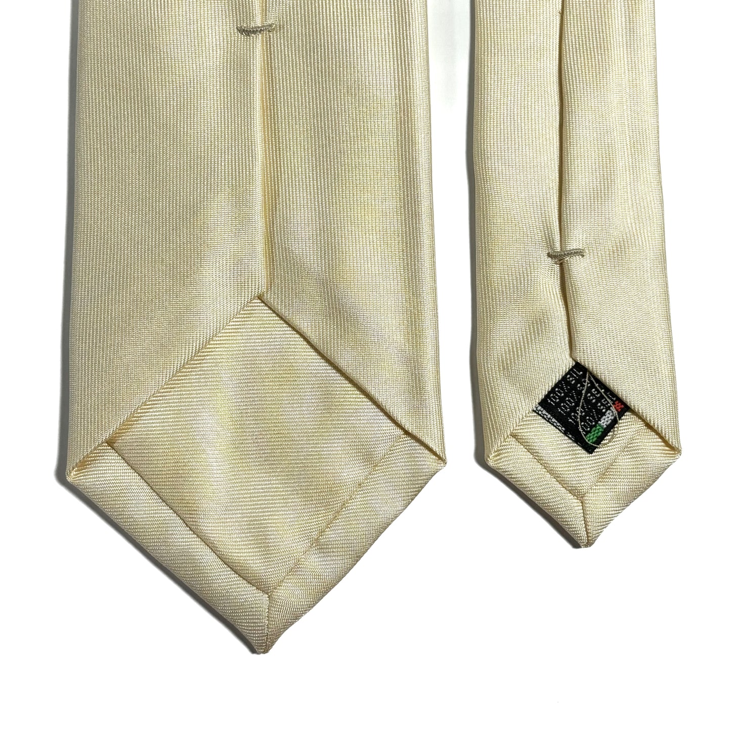 Cream Yellow English Printed Twill Silk Tie