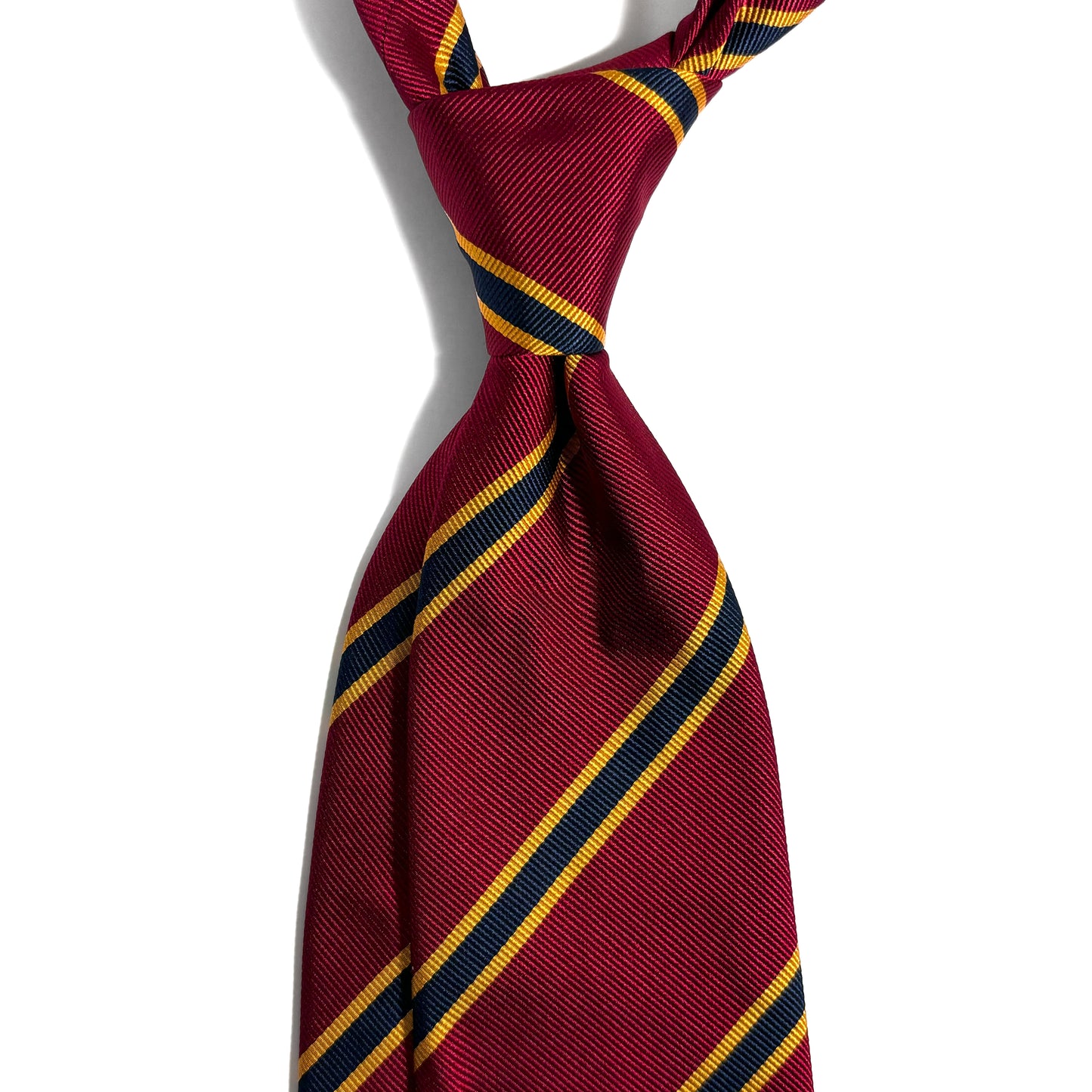 Burgundy & Gold Striped Silk Repp Tie