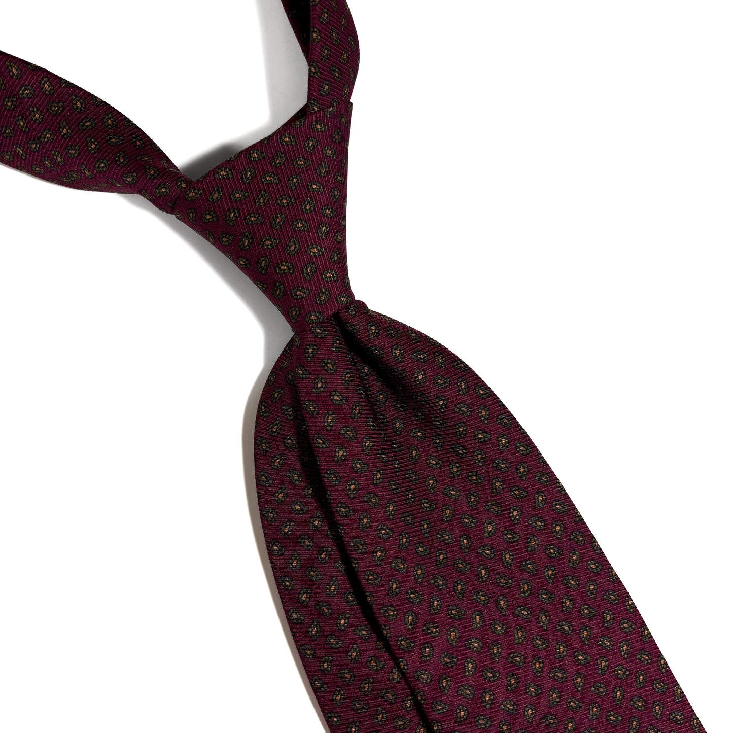 Burgundy Small Paisley Italian Madder Silk Tie