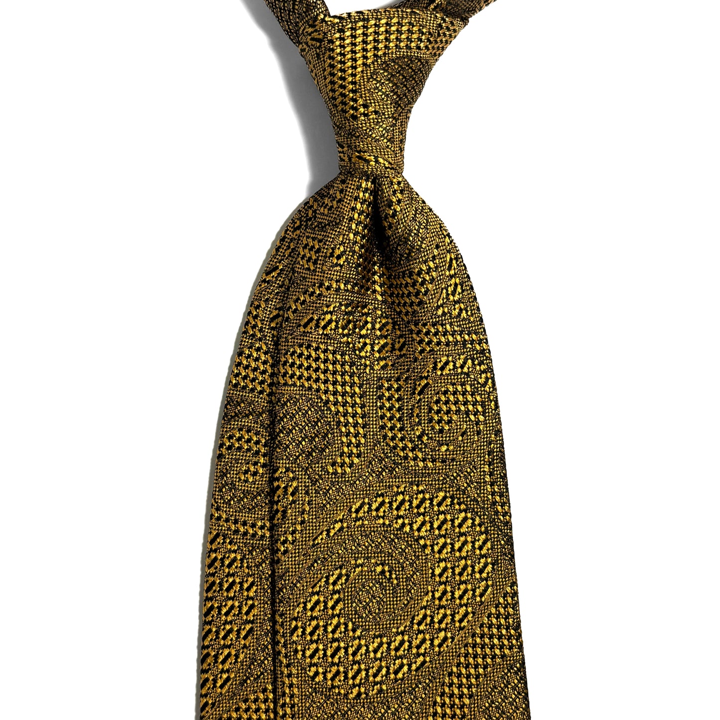 PHOENIX Gold Paisley Silk Grenadine Jacquard Tie