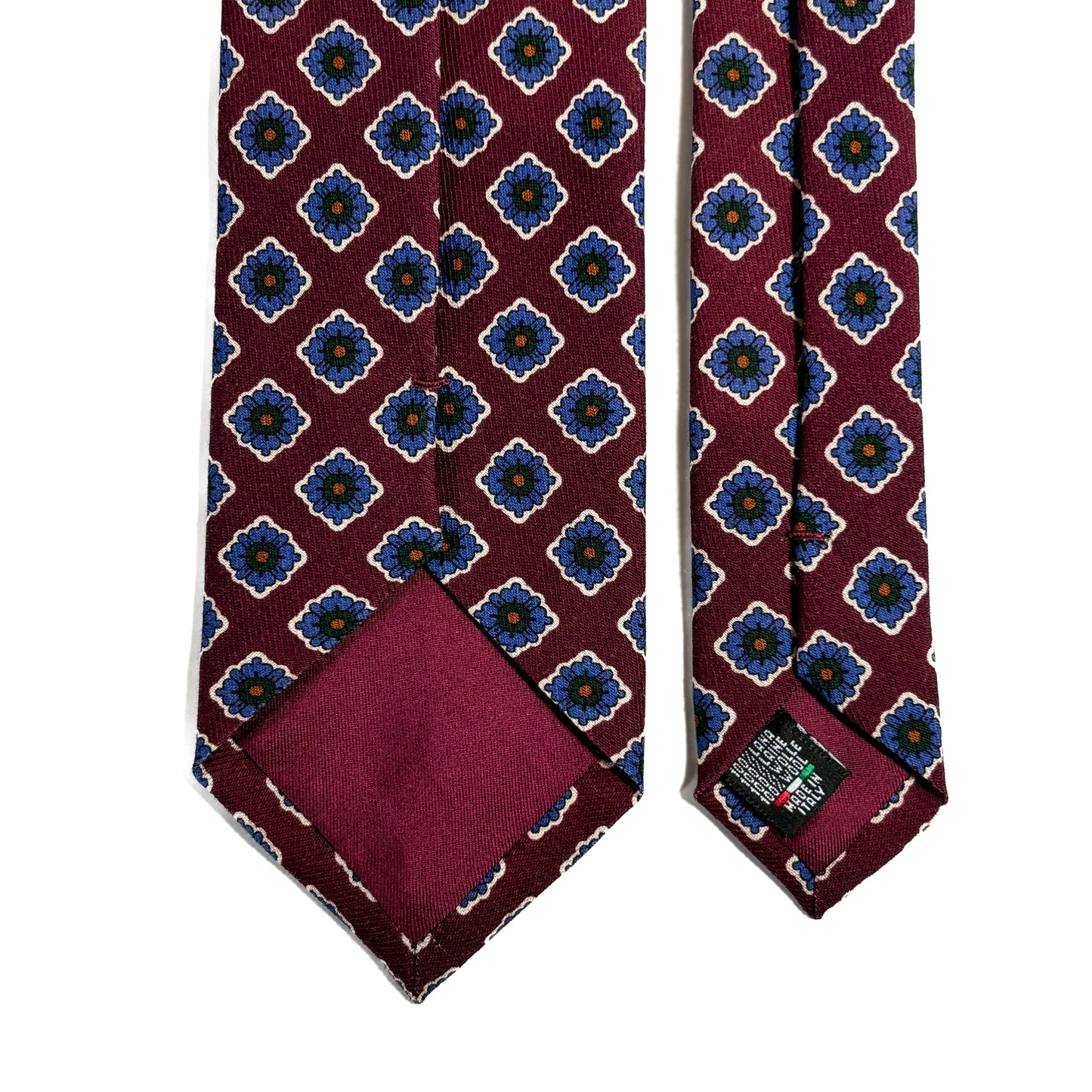 Burgundy Geometric Wool Challis Tie
