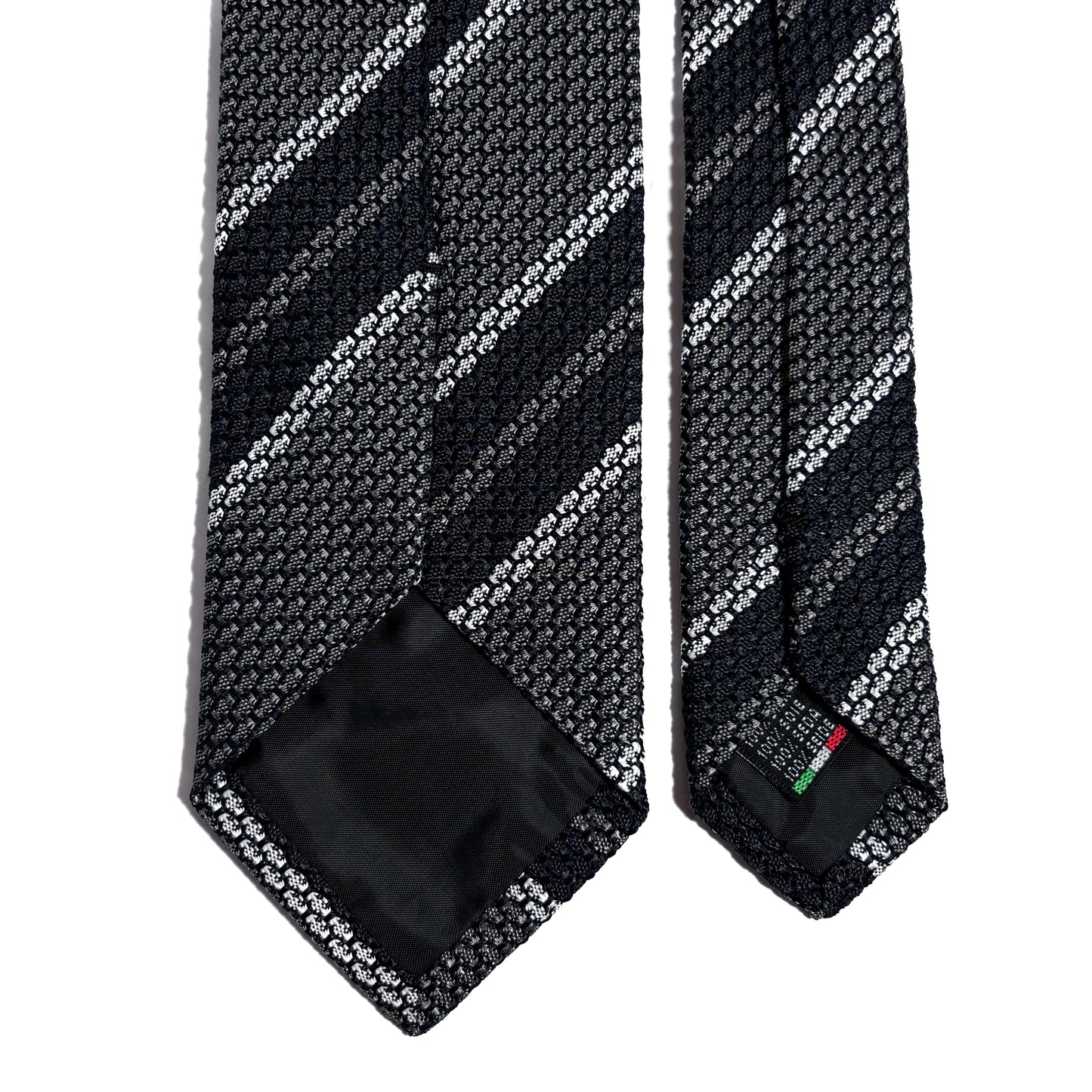 Gray Striped Silk Grenadine Tie (Garza Grossa)