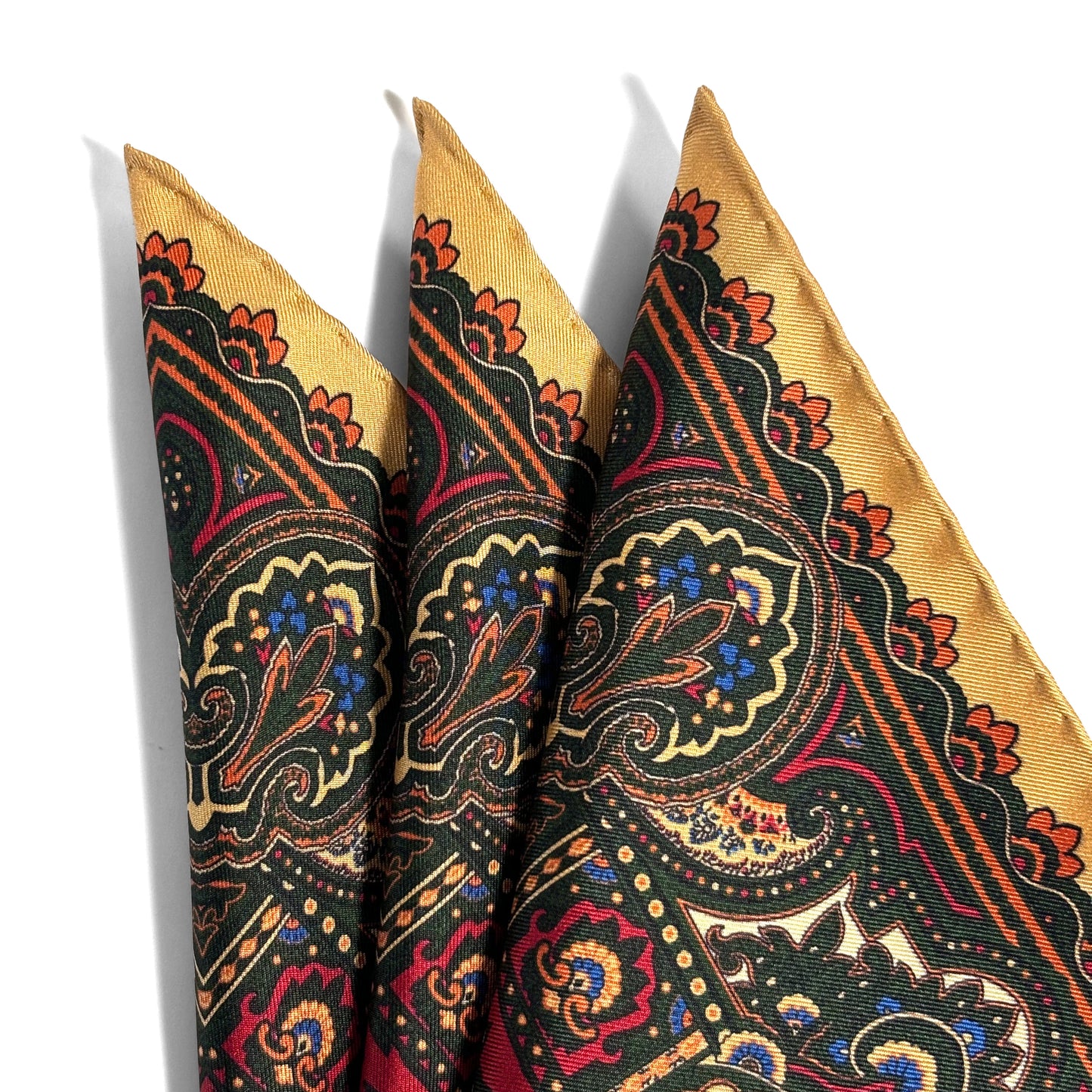 Red & Cream Floral Motif Ancient Madder Silk Pocket Square