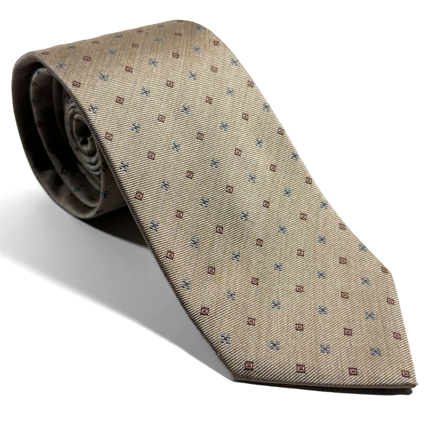 Beige Floral Silk Jacquard Tie