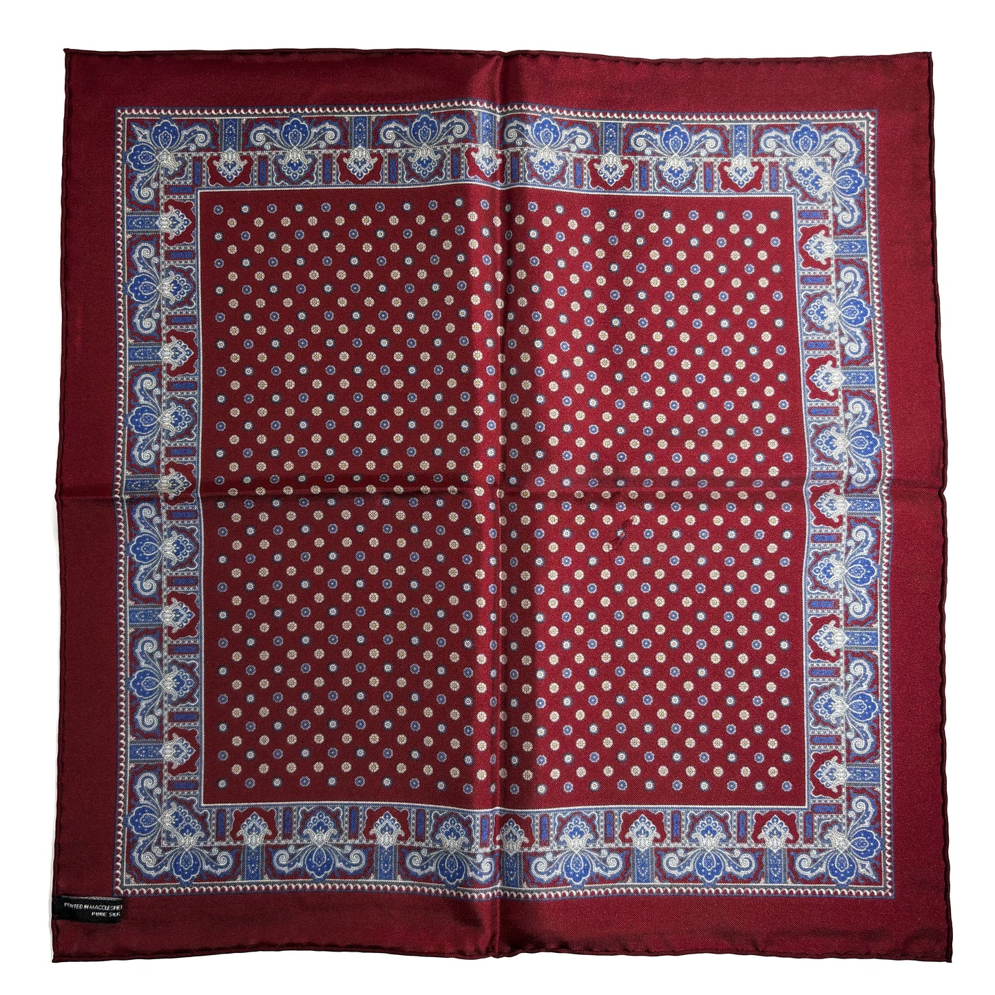 Burgundy Floral Silk Pocket Square