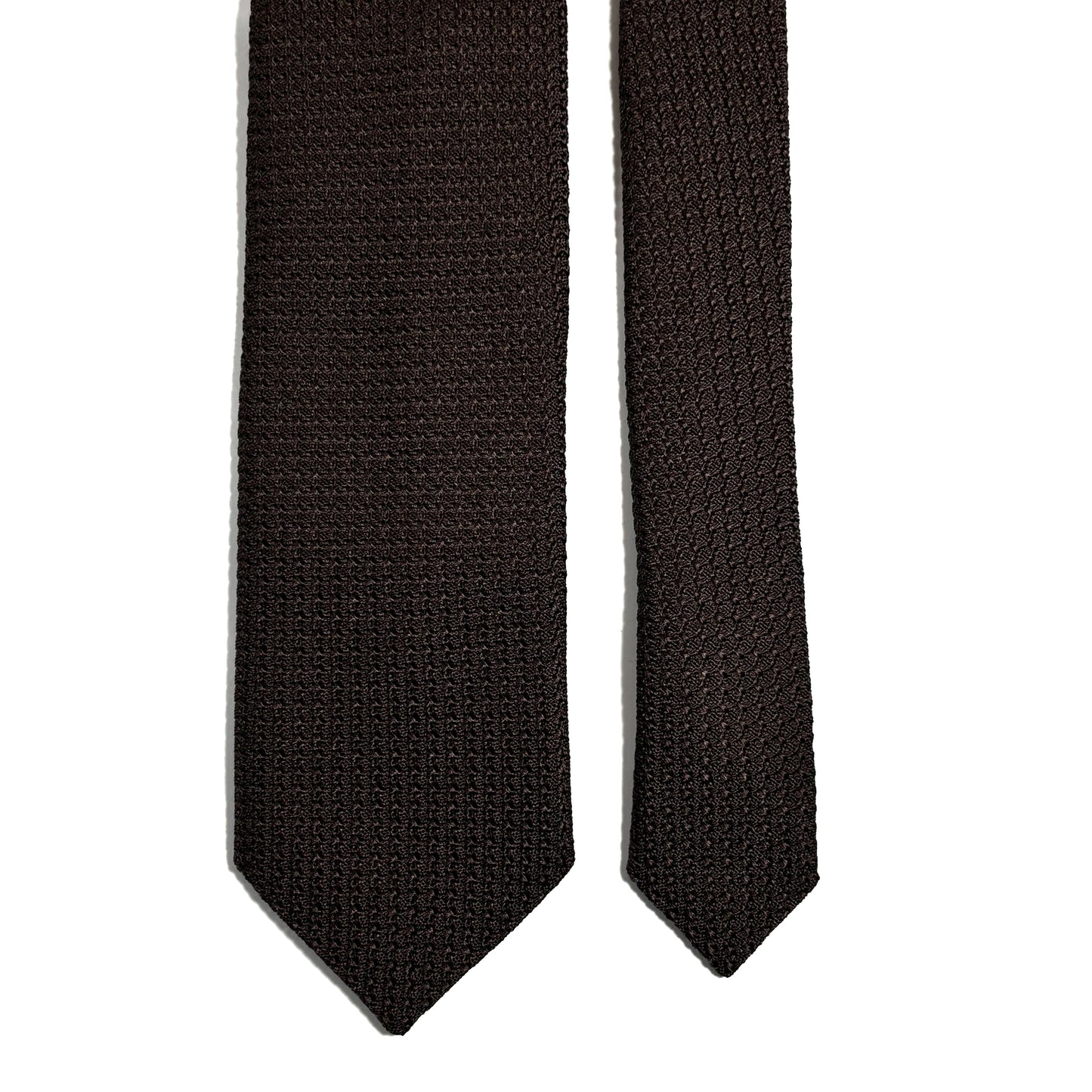 Dark Brown Silk Grenadine Tie (Garza Grossa)