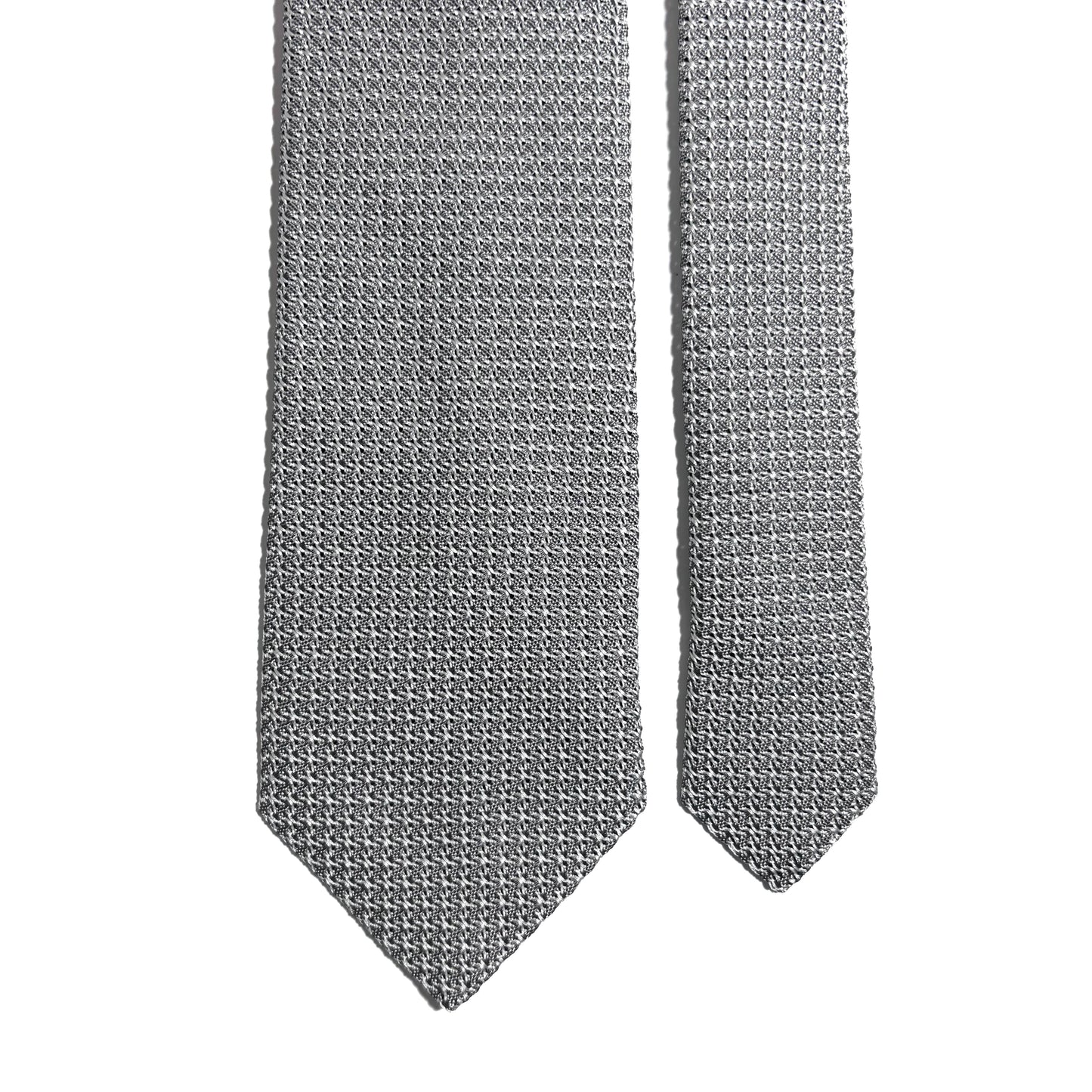 Silver Silk Grenadine Tie (Garza Grossa)