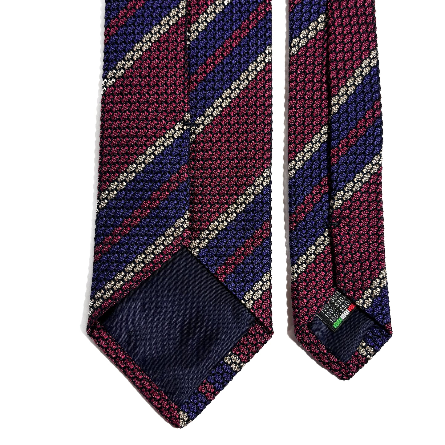 Wine Red & Purple Striped Silk Grenadine Tie (Garza Grossa)