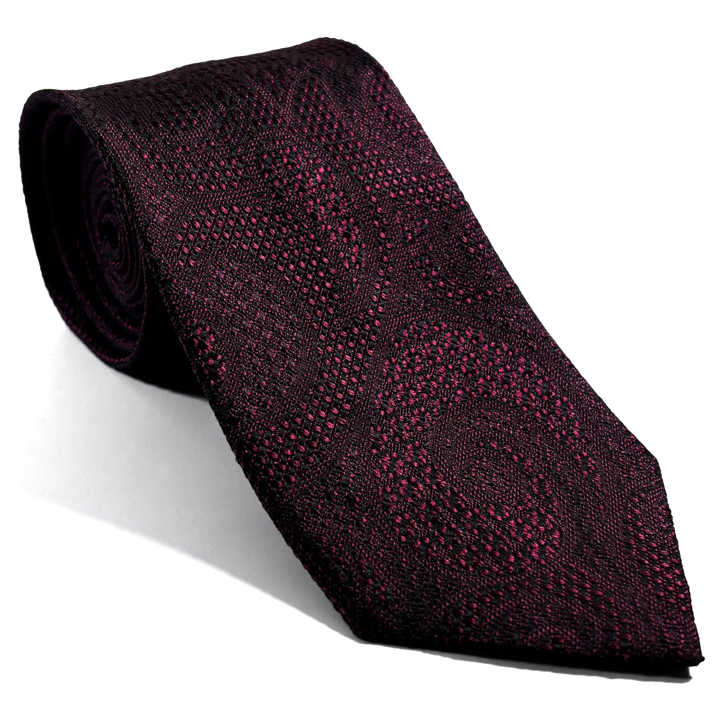 PHOENIX Burgundy Paisley Silk Grenadine Jacquard Tie