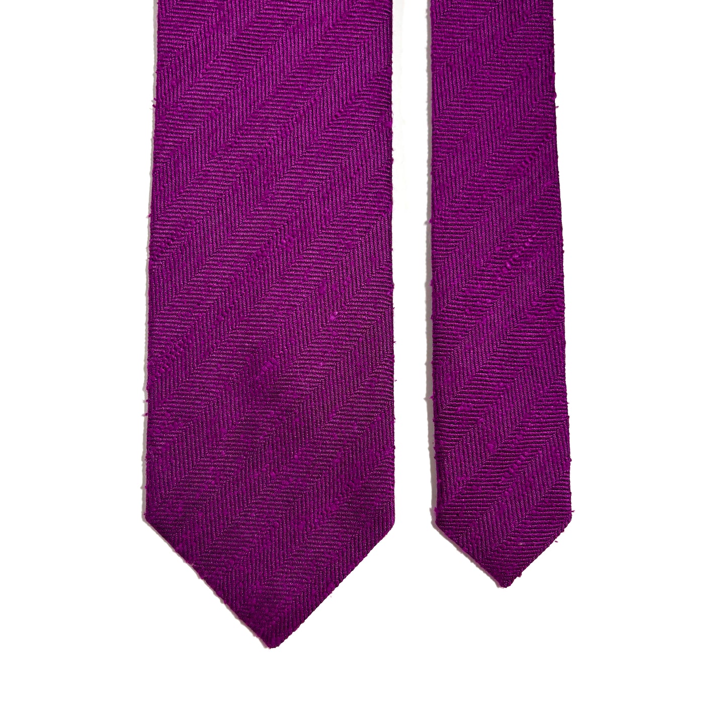 Magenta Herringbone Silk Shantung Tie
