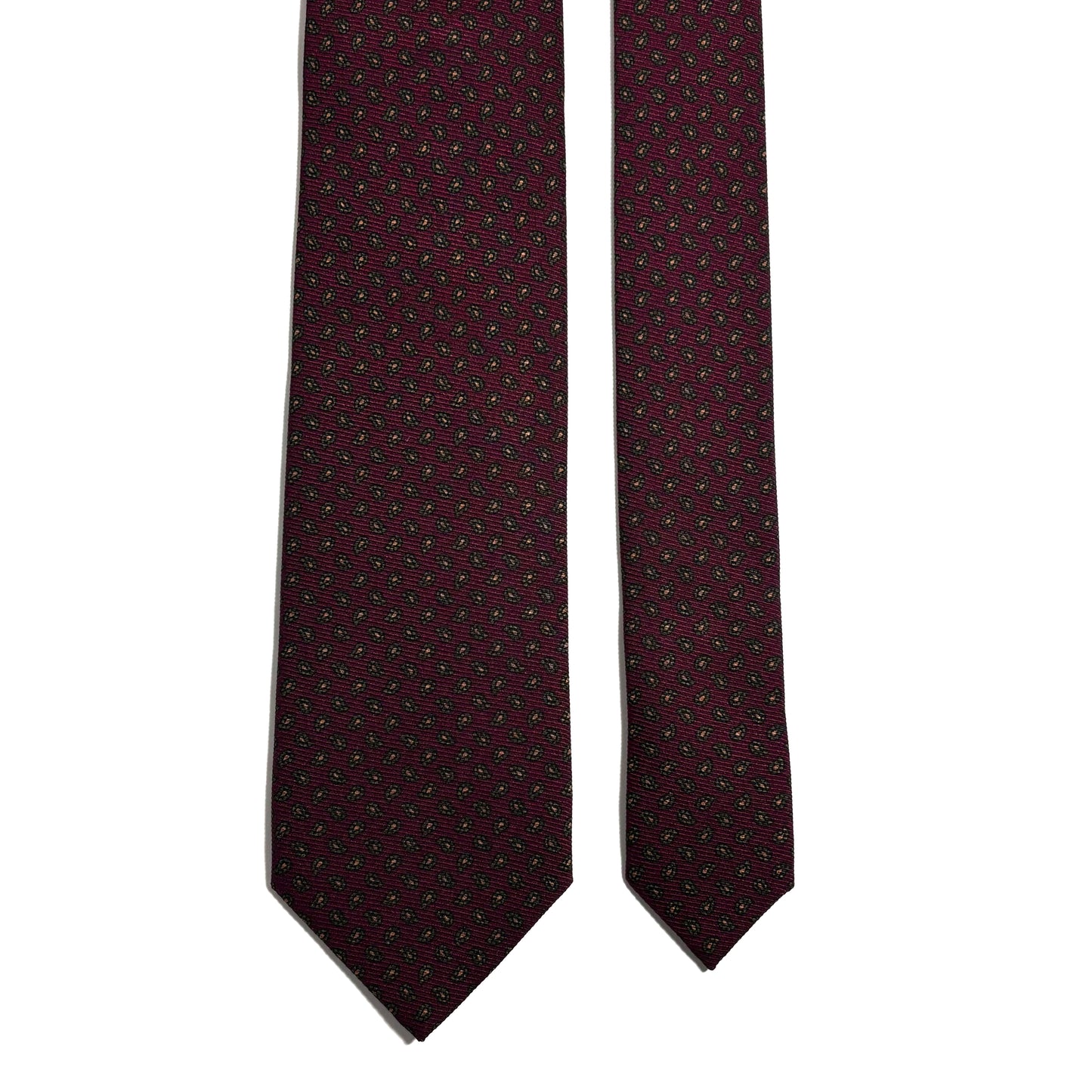 Burgundy Small Paisley Italian Madder Silk Tie