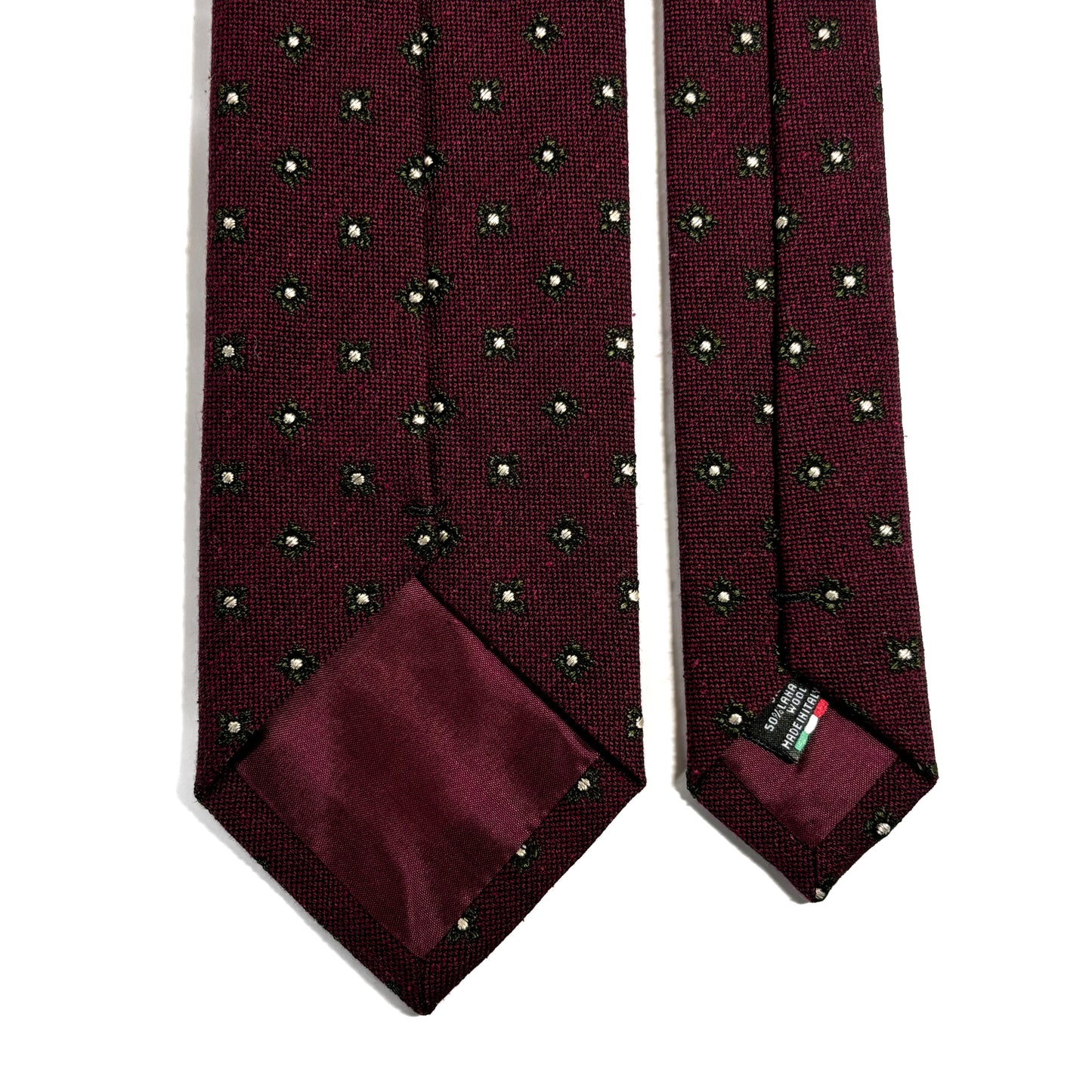Burgundy Floral Wool/Silk Jacquard Tie