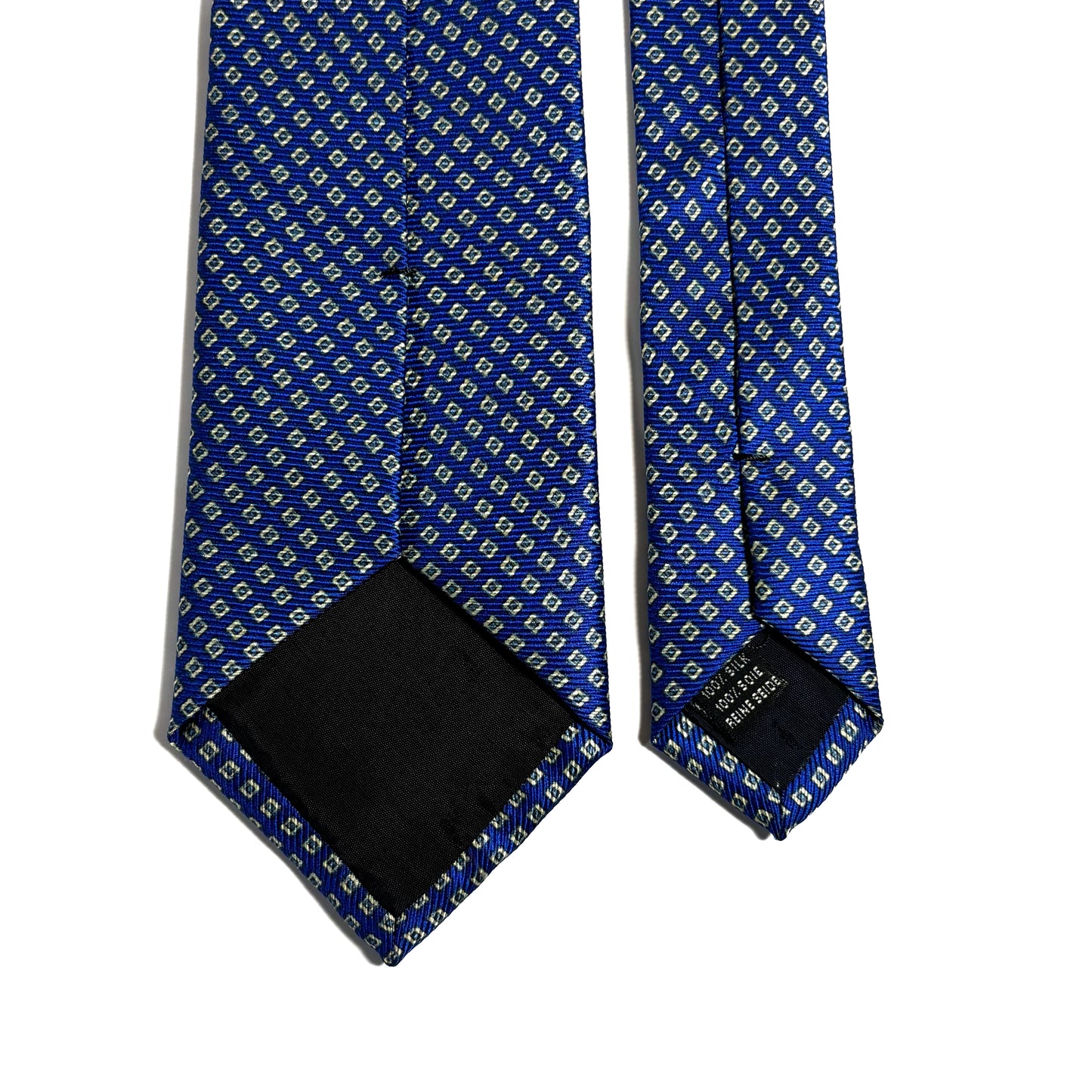 Royal Blue Micro-Geometric Silk Tie (Handmade in Italy)