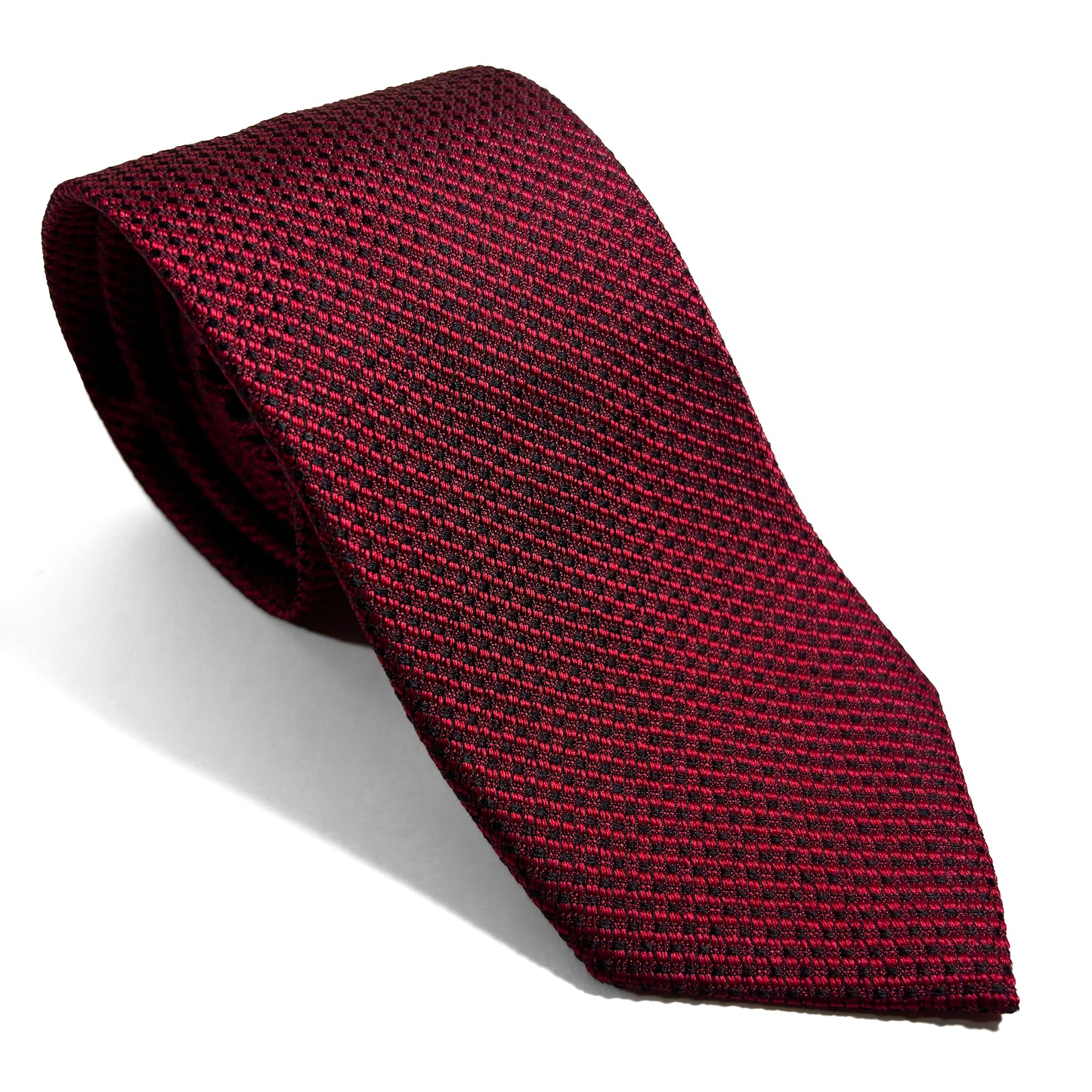 Red Streaked Silk Grenadine Tie (English Weave)