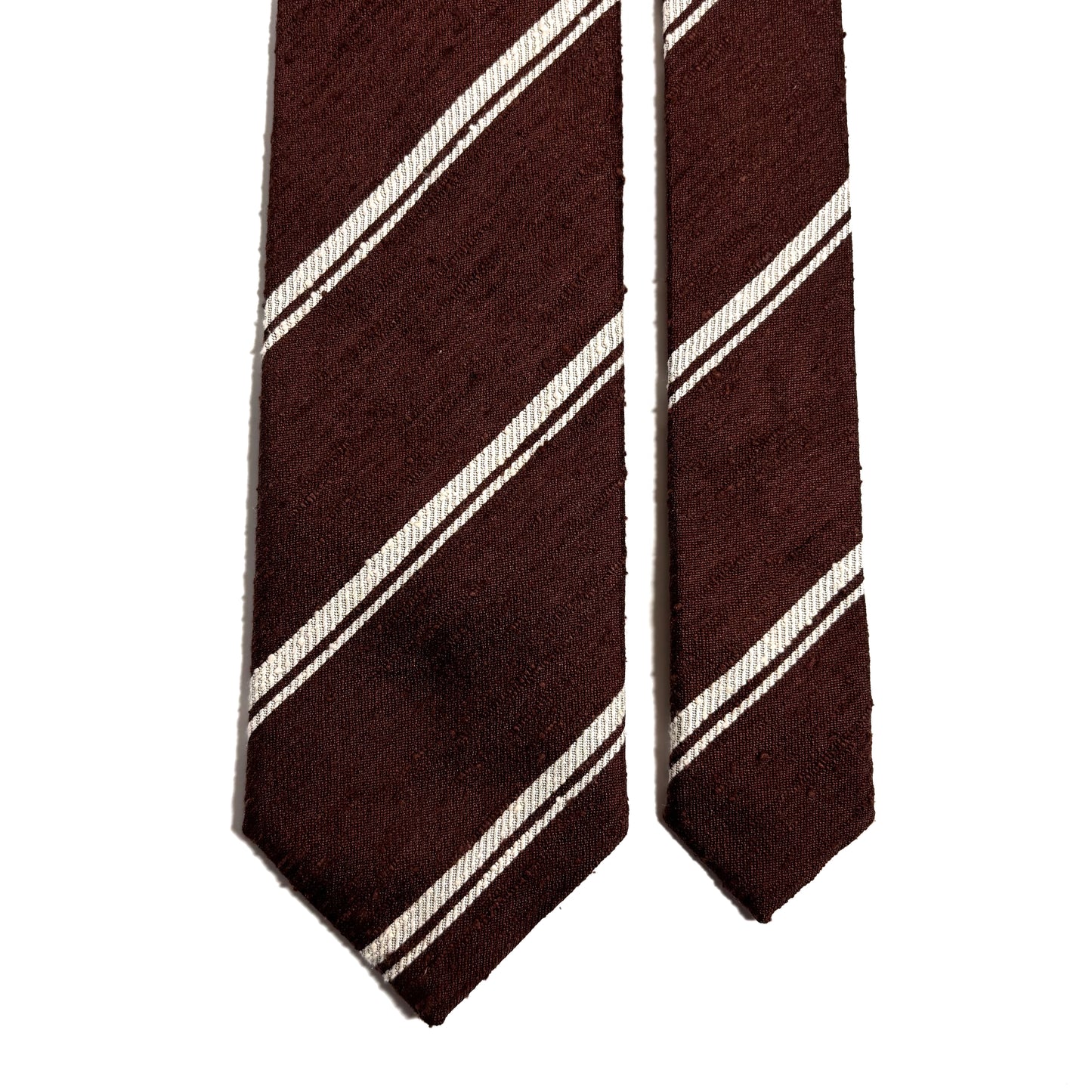 Brown Striped Silk Shantung Tie