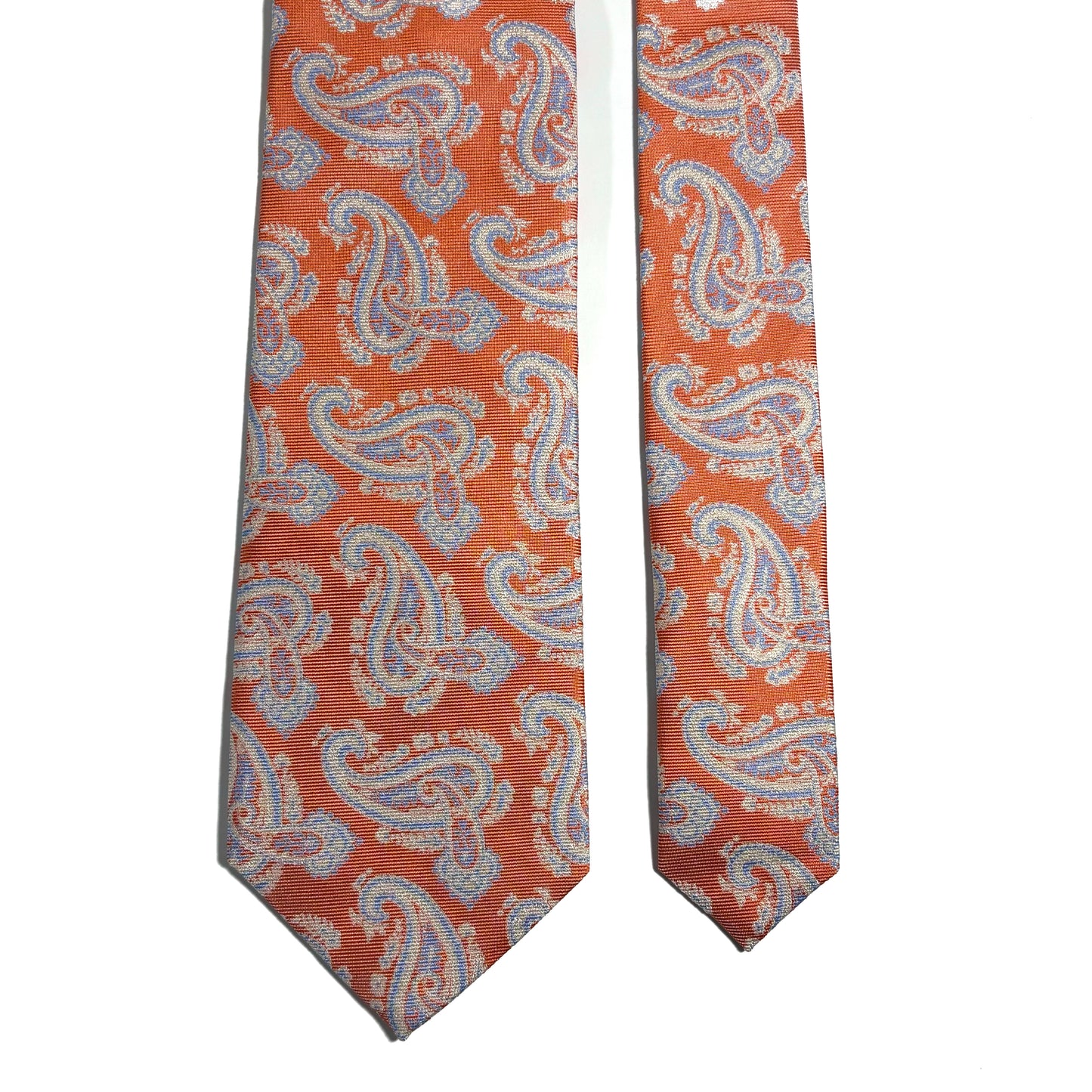 Orange Paisley Silk Jacquard Tie