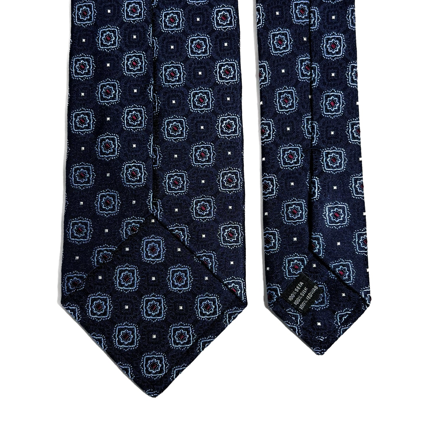 Navy Blue Geometric Silk Jacquard Tie