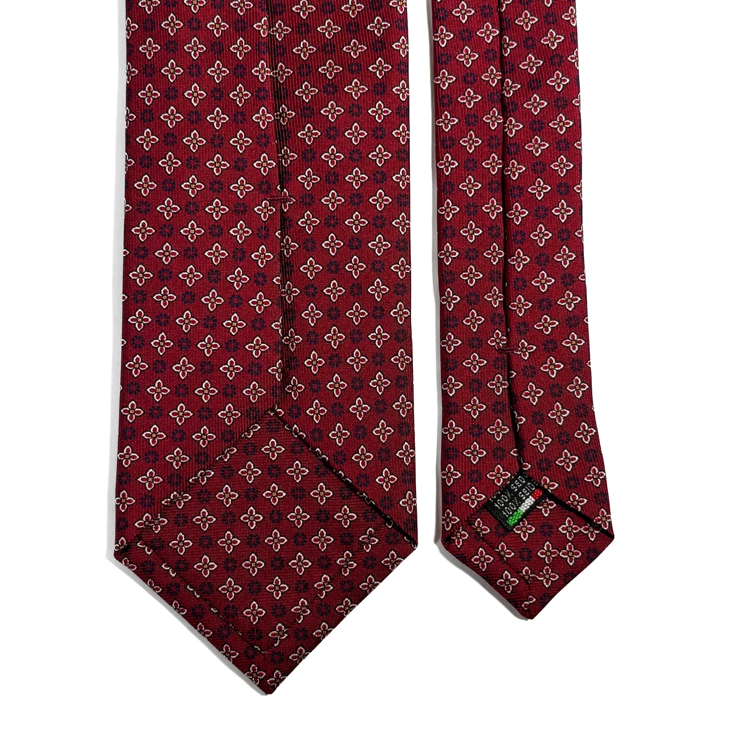 Burgundy Floral Printed 36oz Silk Twill Tie