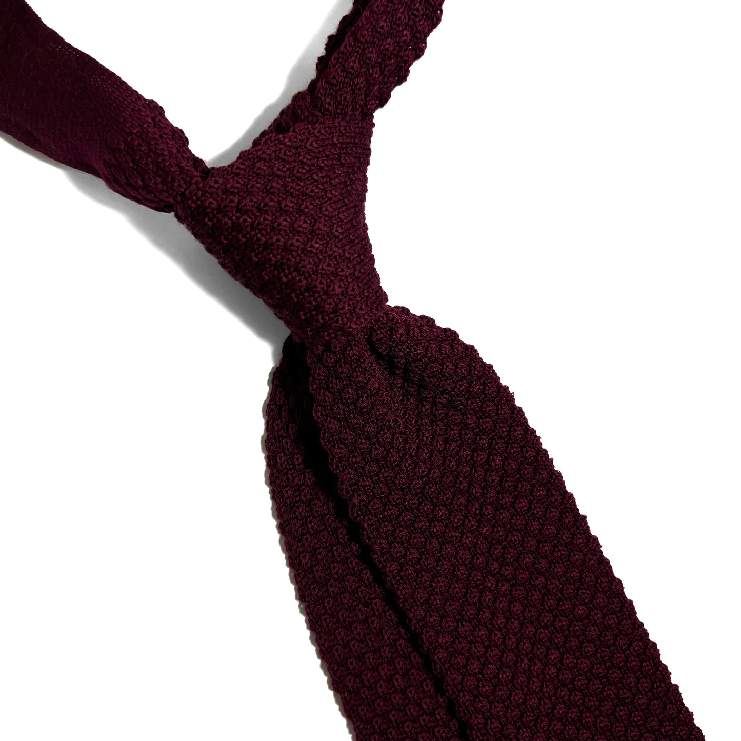 Large Knot Burgundy Wool Knitted Tie