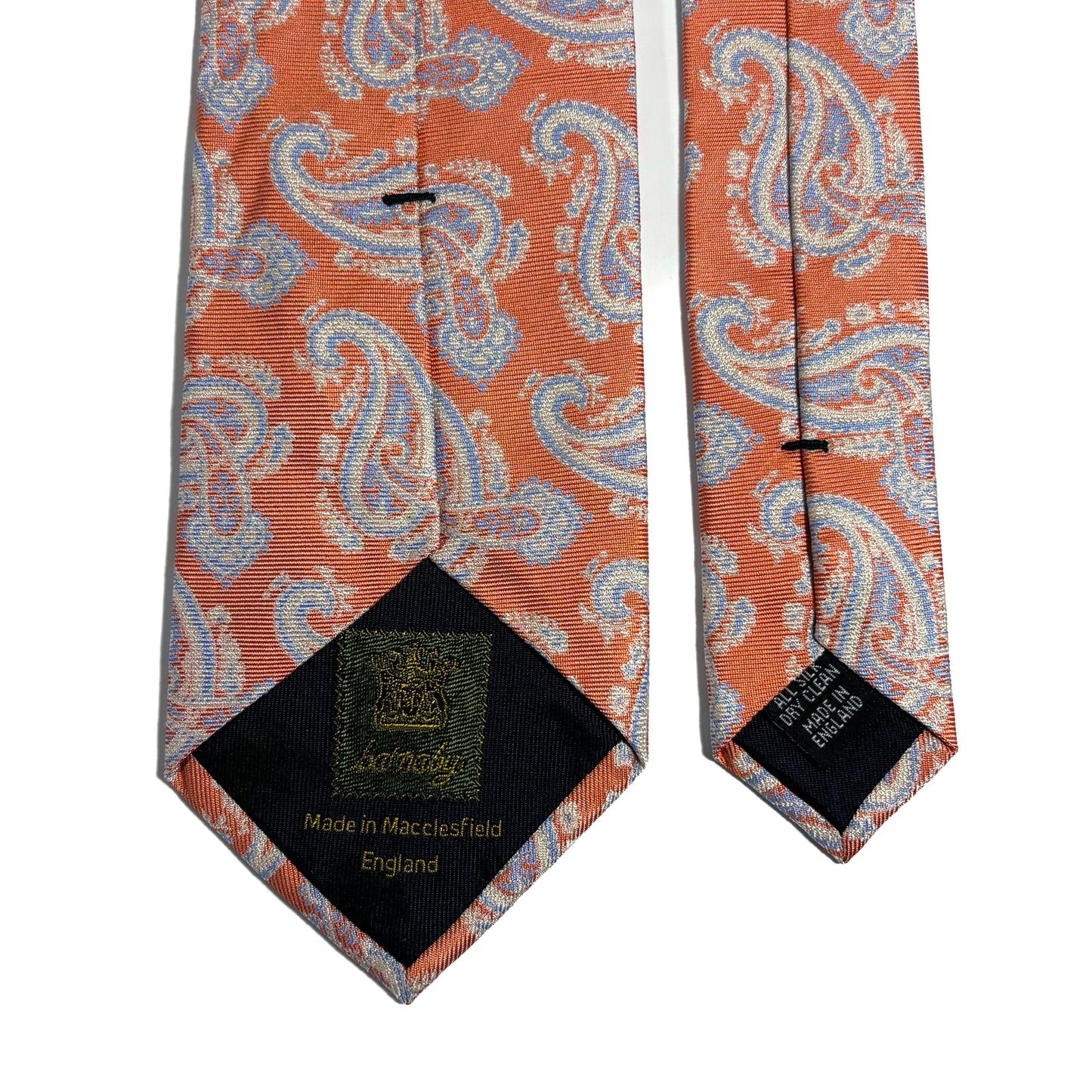 Orange Paisley Silk Jacquard Tie