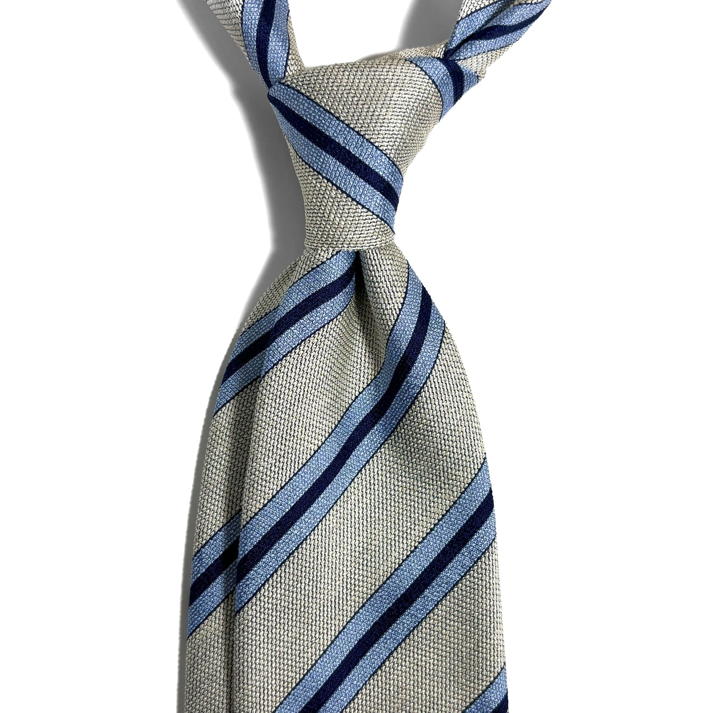 Ivory Striped Silk Jacquard Tie