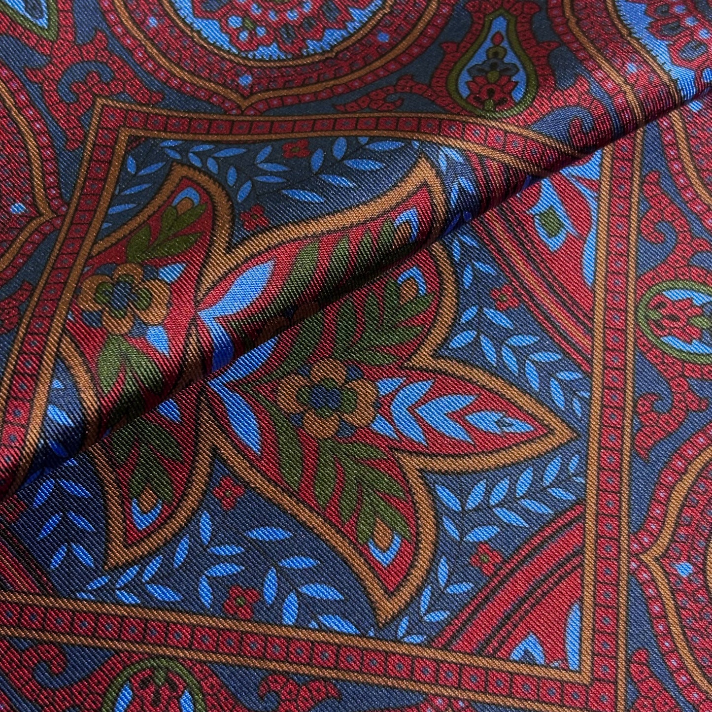 Burgundy Floral Paisley Silk Pocket Square