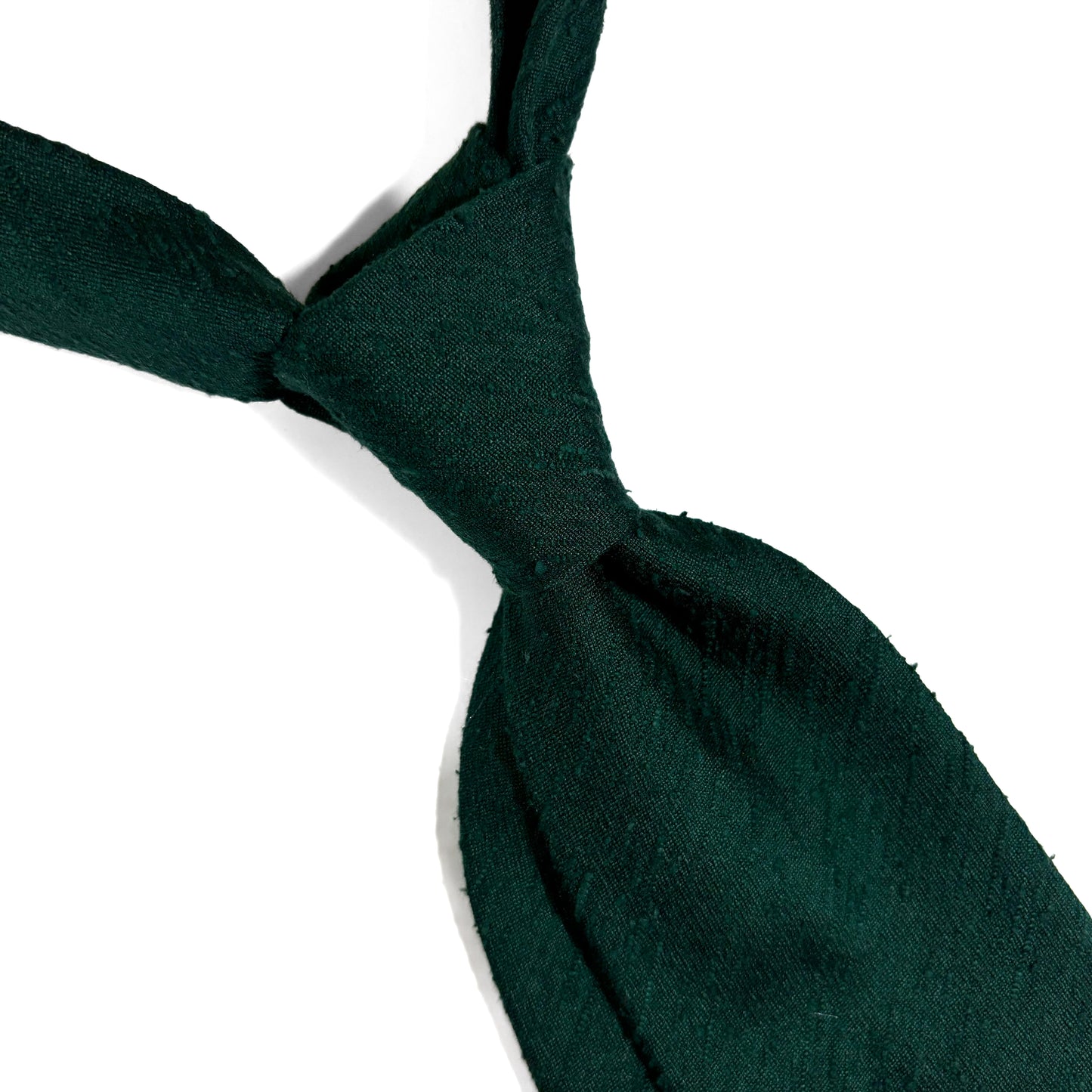 Untipped Forest Green Silk Shantung Tie