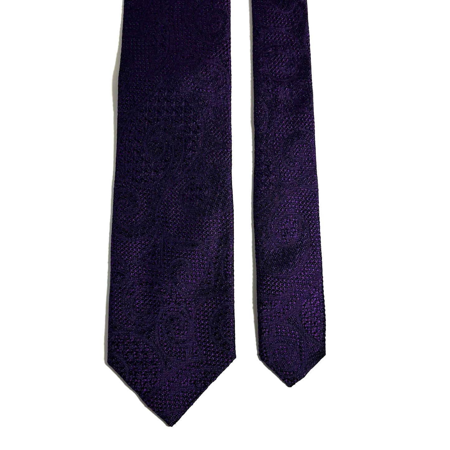 PHOENIX Purple Paisley Silk Grenadine Jacquard Tie