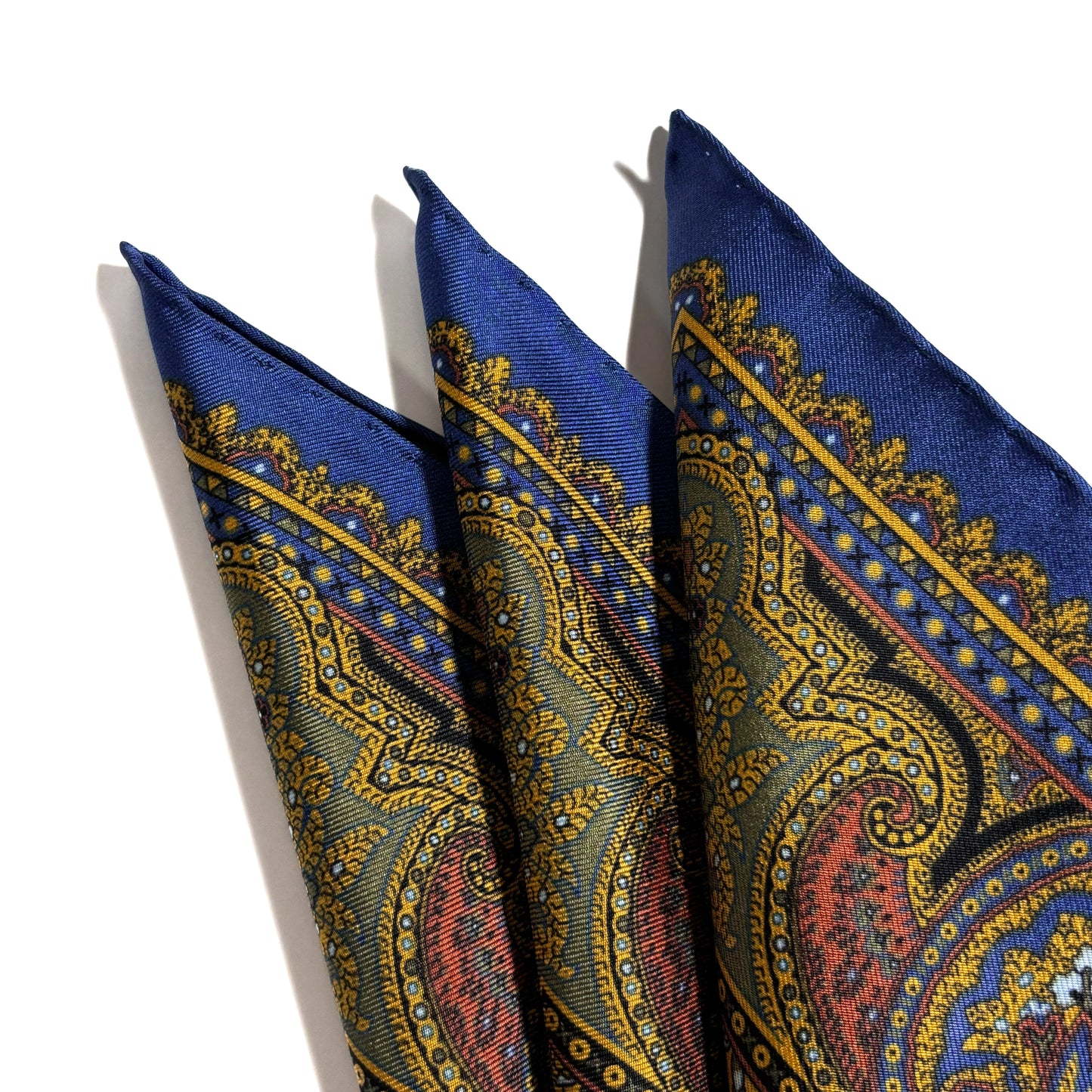 Gold Floral Medallion Silk Pocket Square