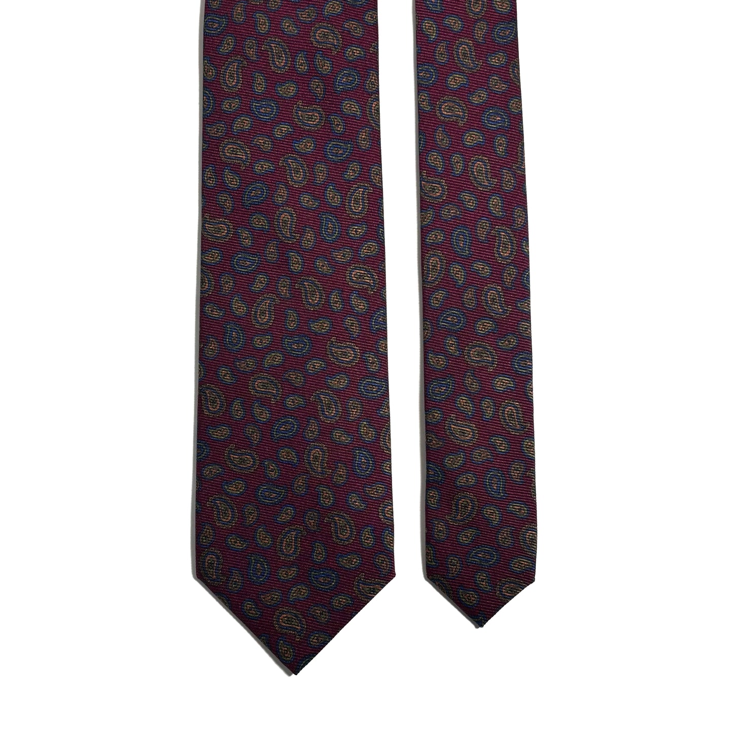 Burgundy Paisley Italian Madder Silk Tie